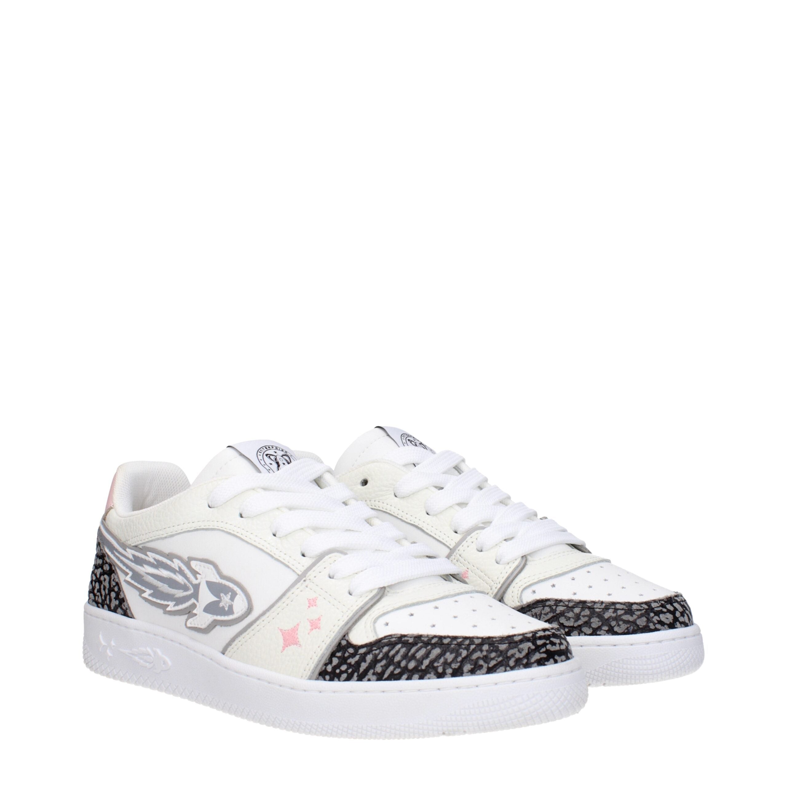 White Leather Athletic Sneakers Enterprise Japan