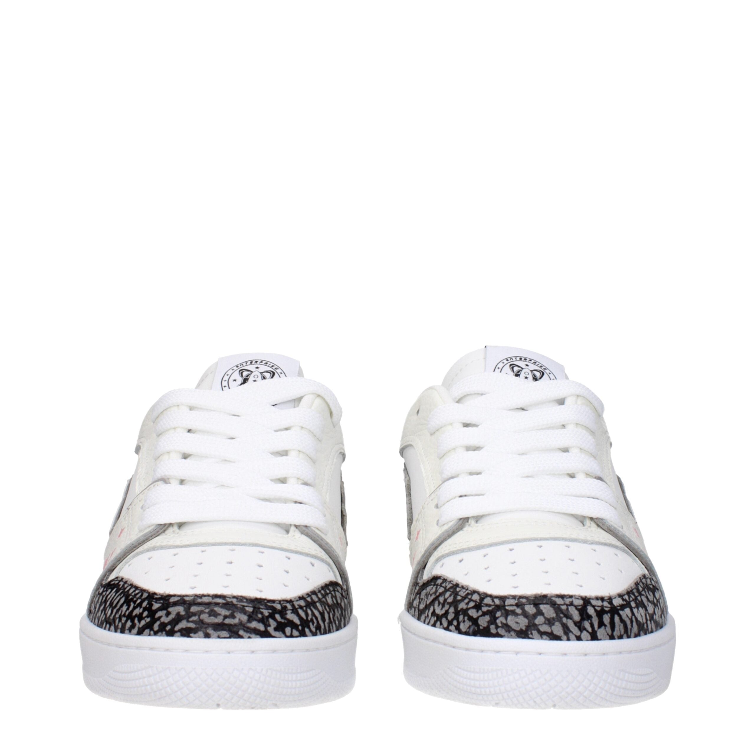 White Leather Athletic Sneakers Enterprise Japan