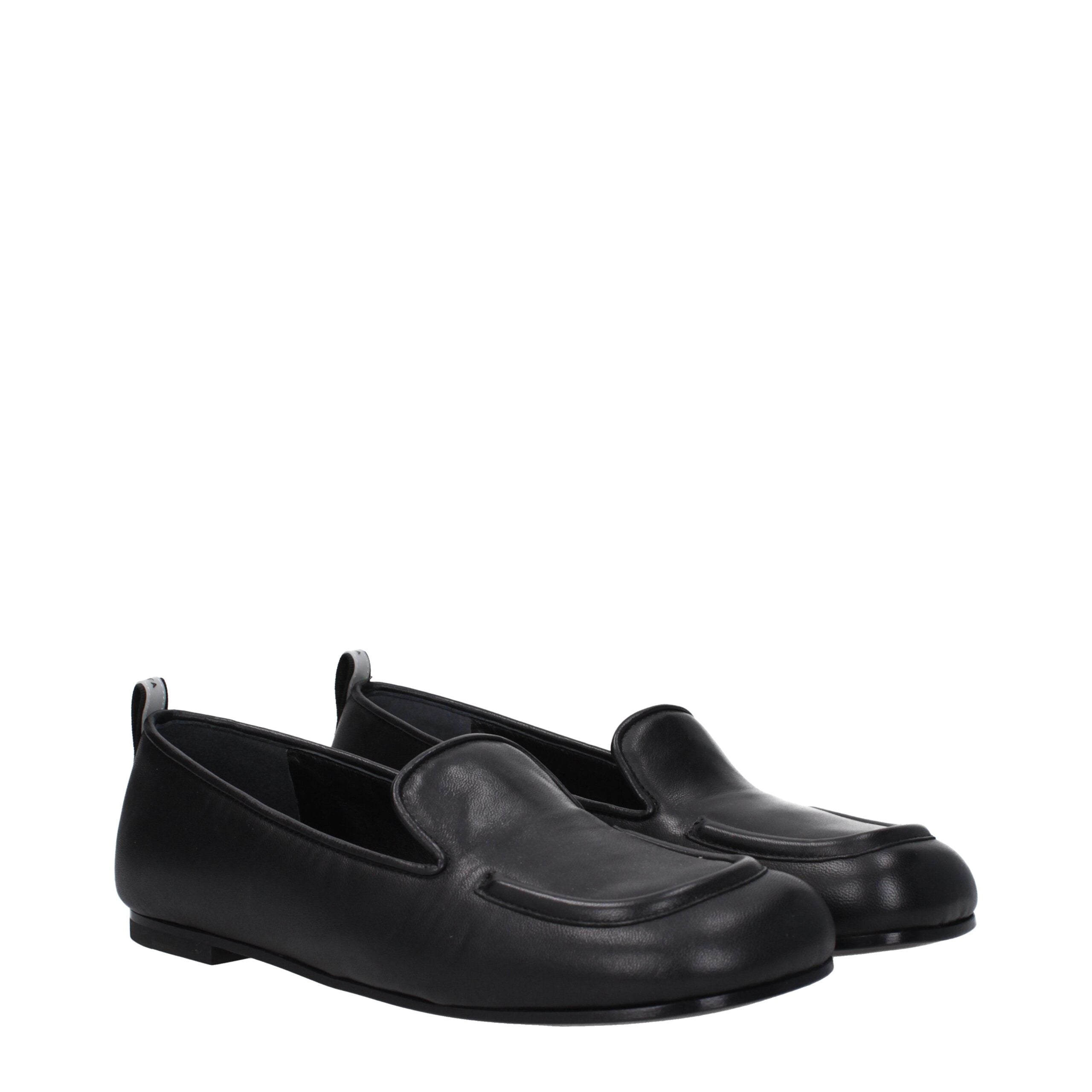 Black Leather Slip-On Loafers Premiata