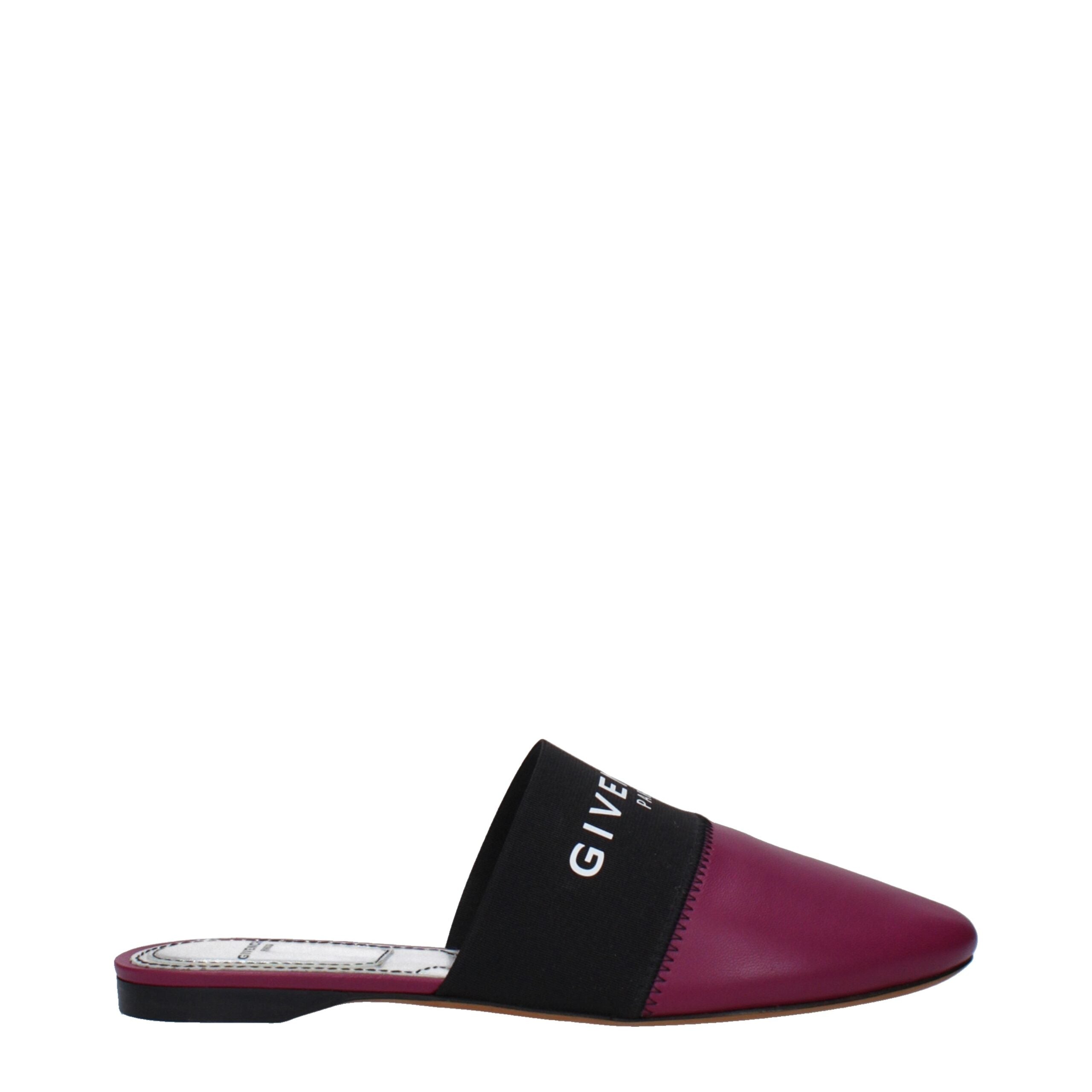 Purple Leather Slippers Sandals Givenchy