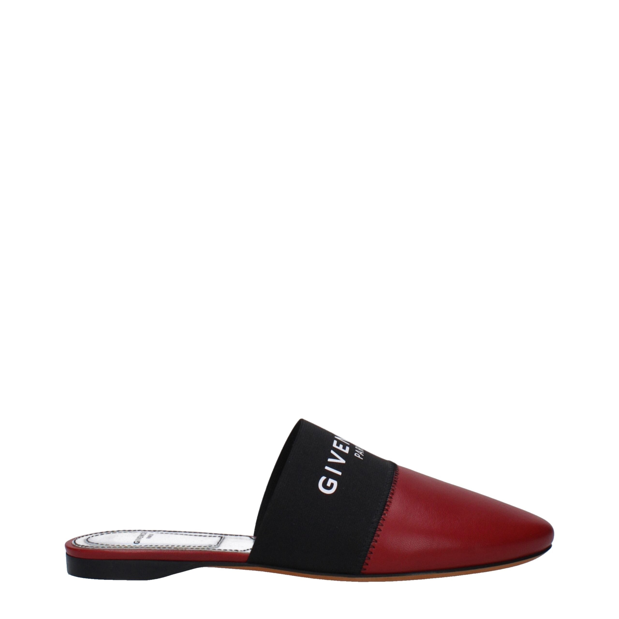Red Leather Slippers Sandals Givenchy