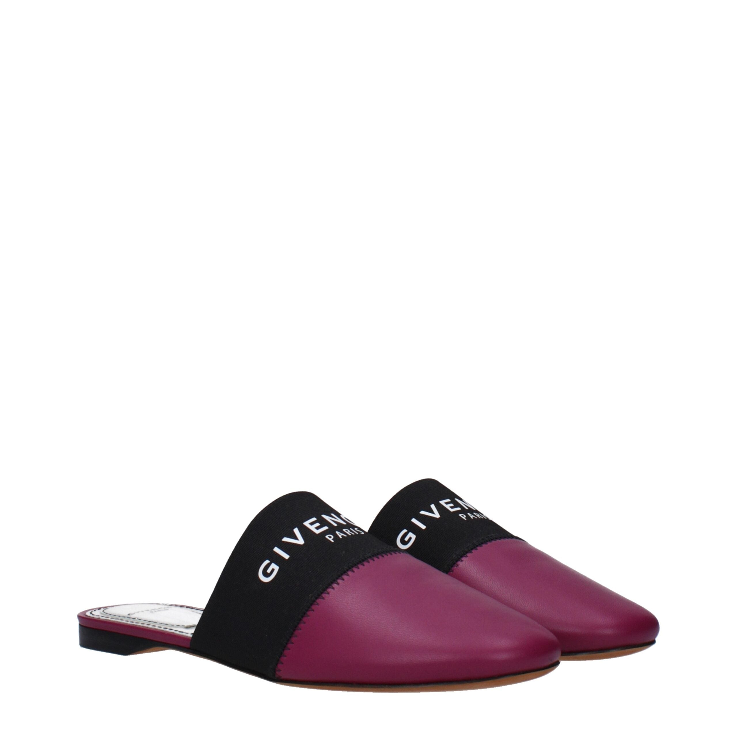 Purple Leather Slippers Sandals Givenchy