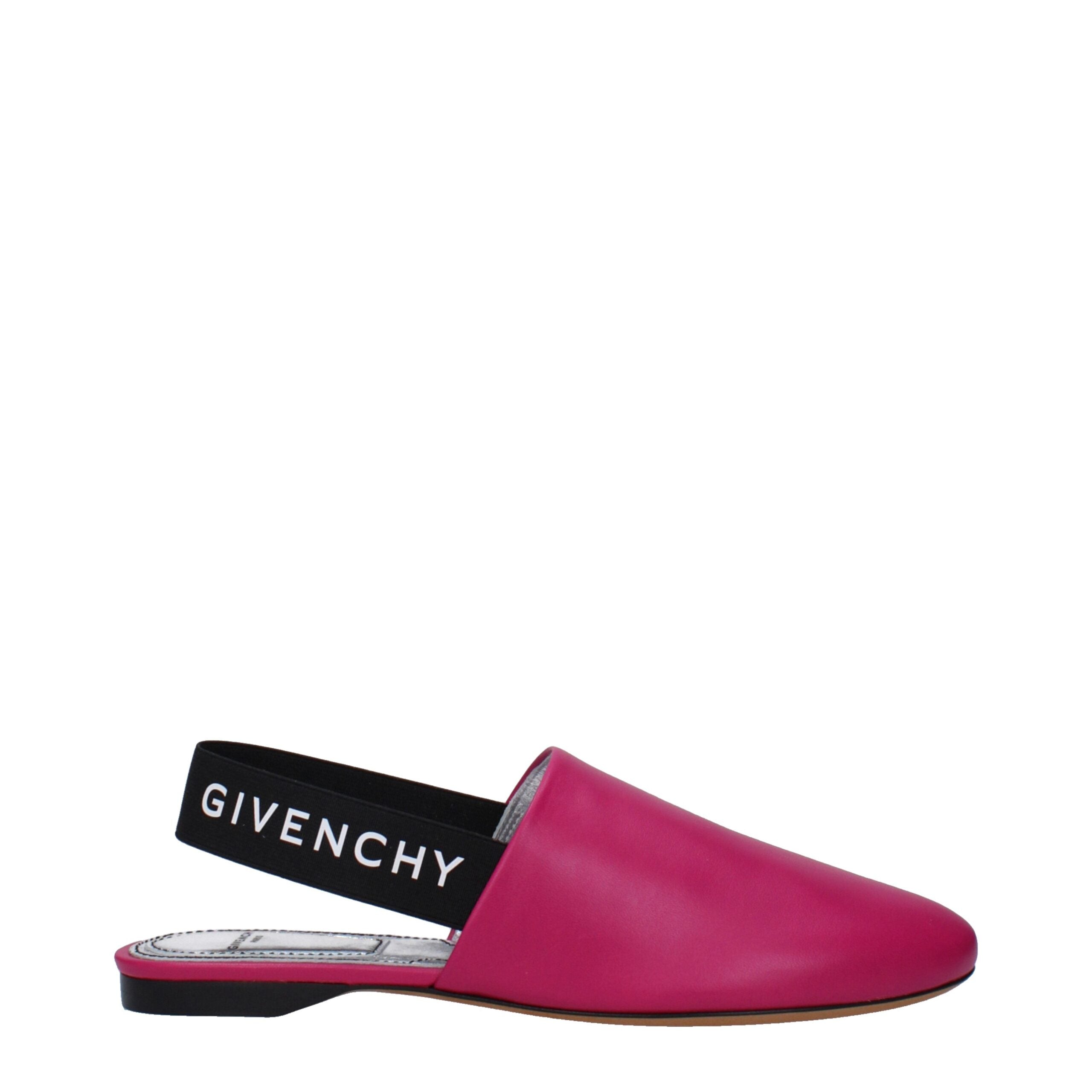 Pink Leather Flat Sandals Givenchy
