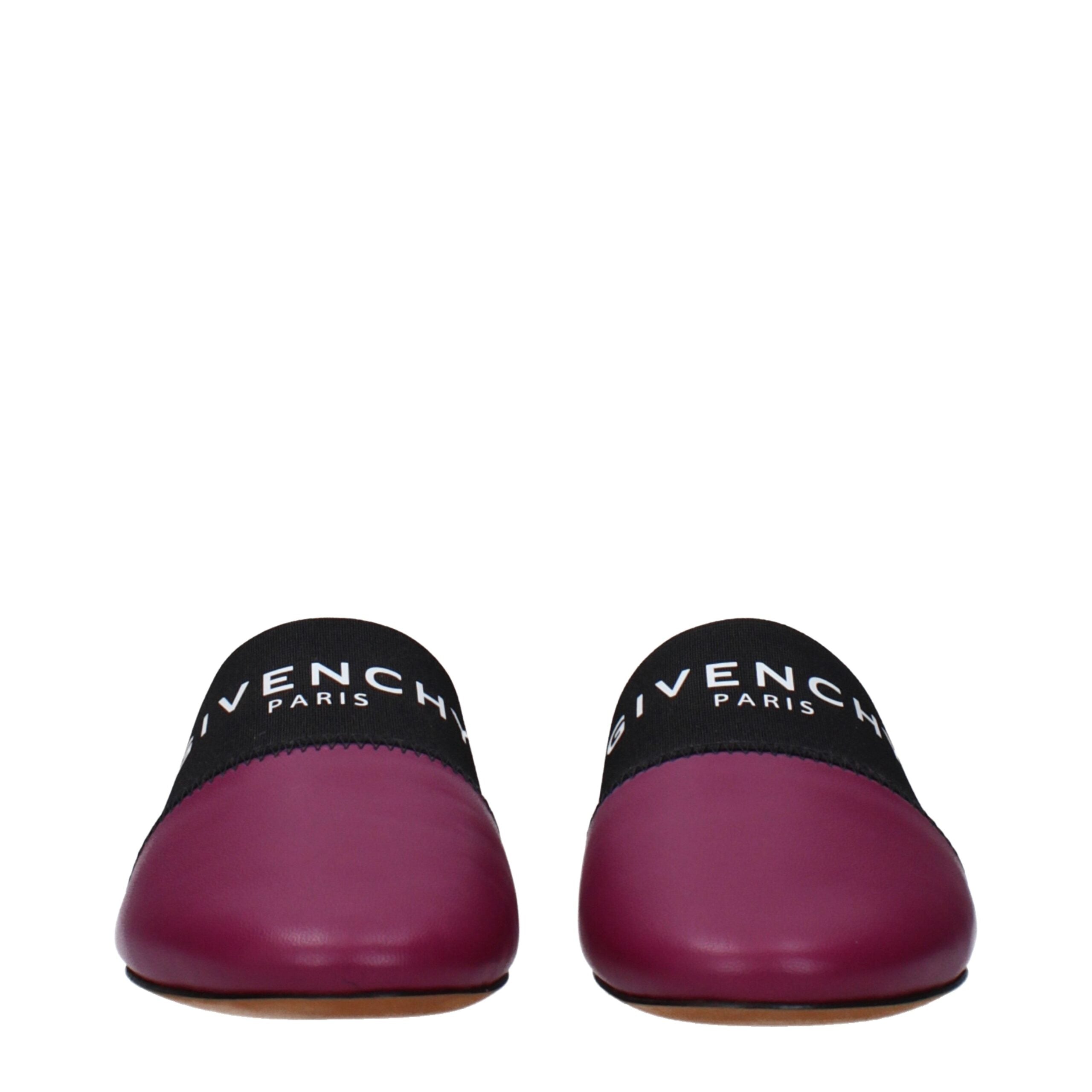 Purple Leather Slippers Sandals Givenchy