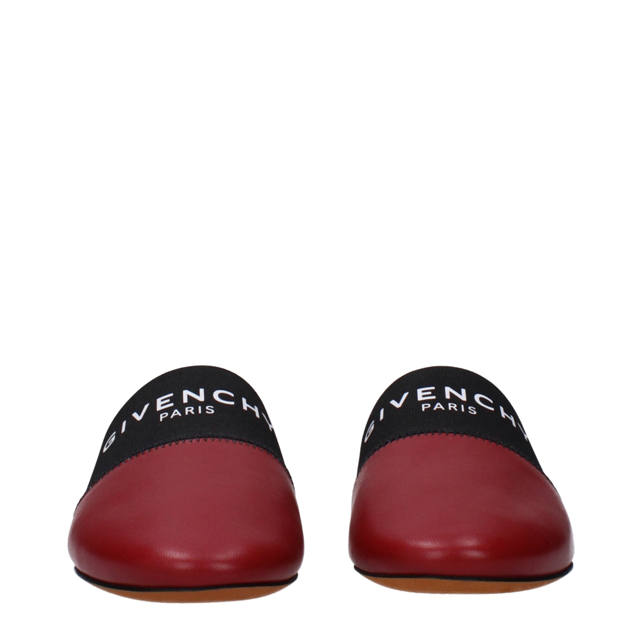 Red Leather Slippers Sandals Givenchy