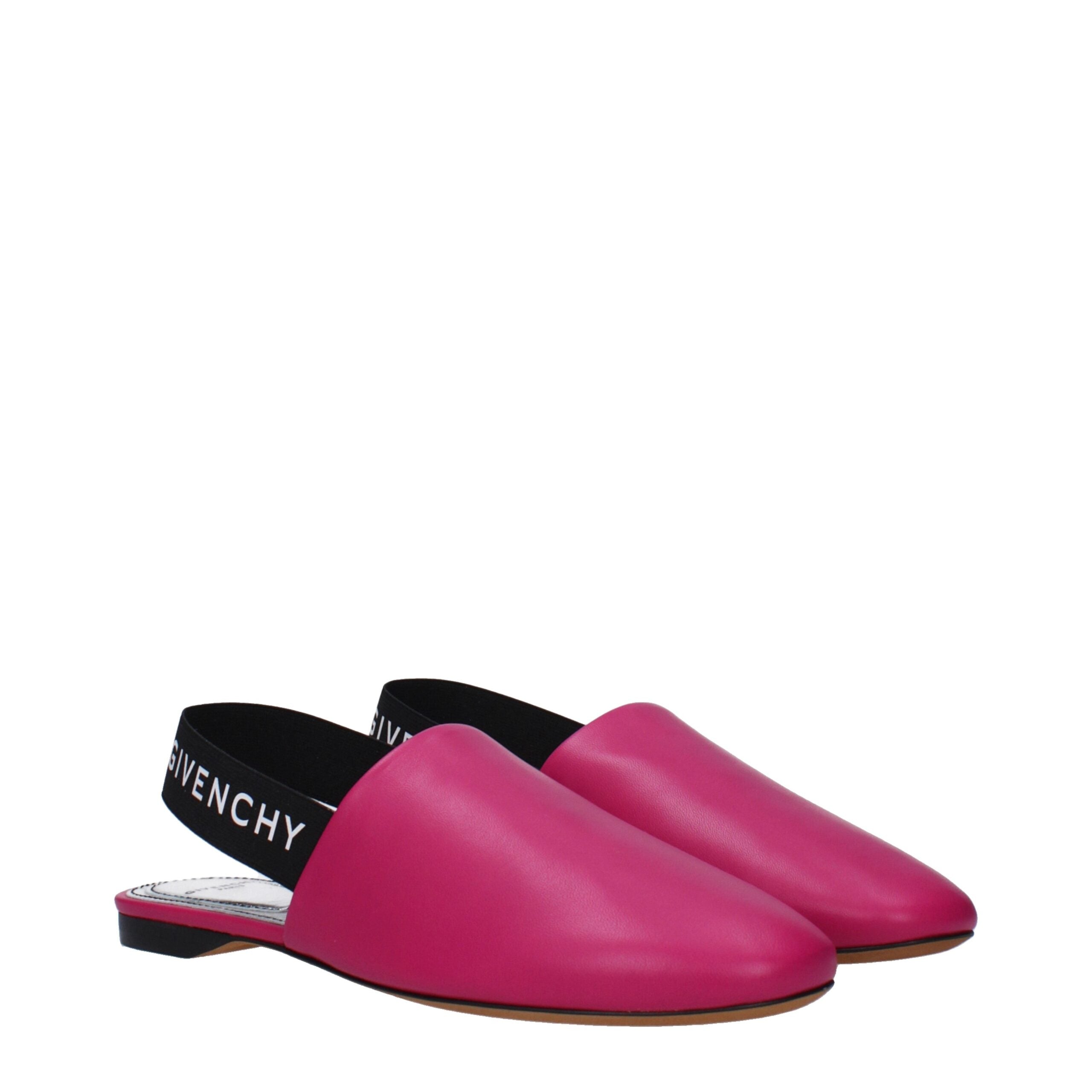 Pink Leather Flat Sandals Givenchy