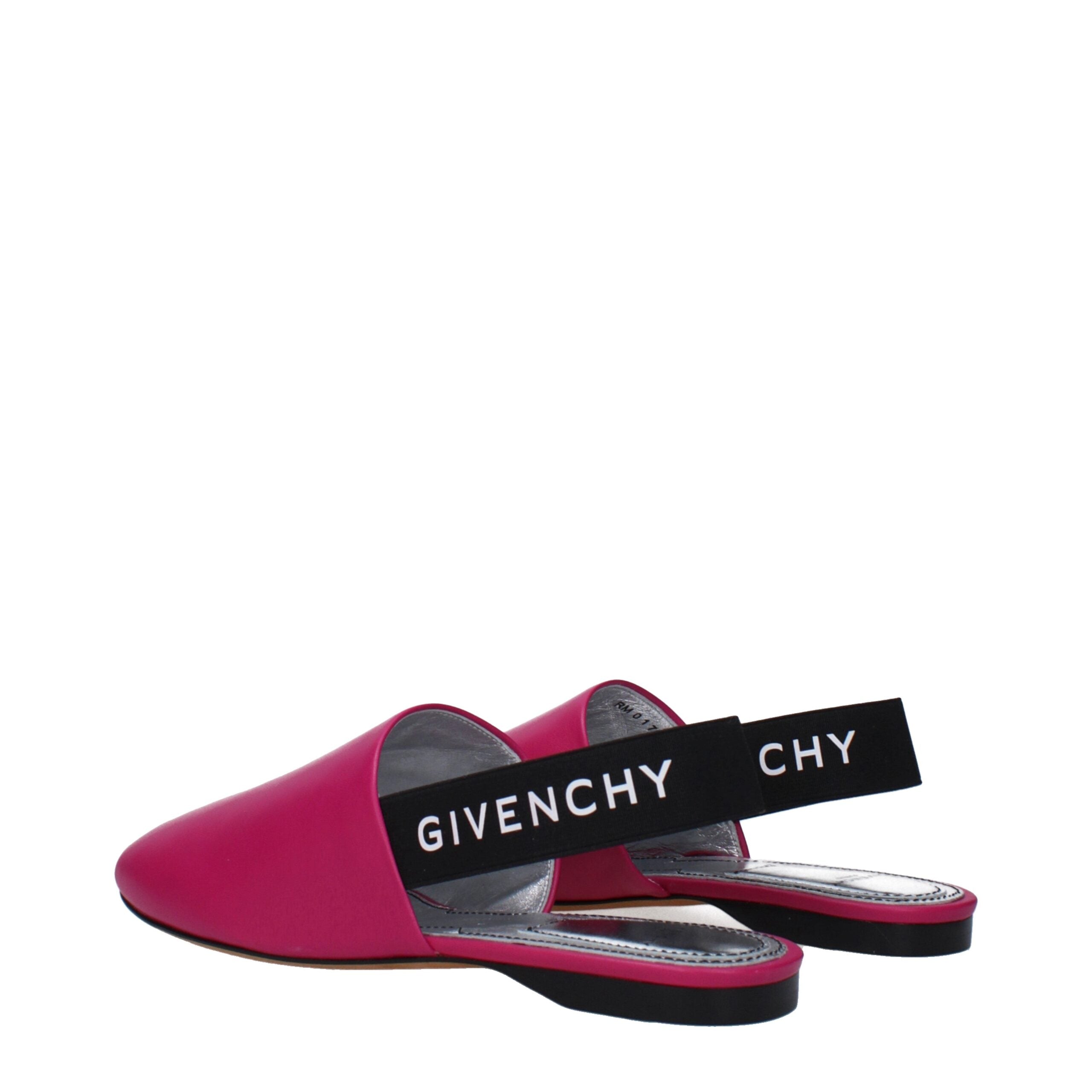 Pink Leather Flat Sandals Givenchy