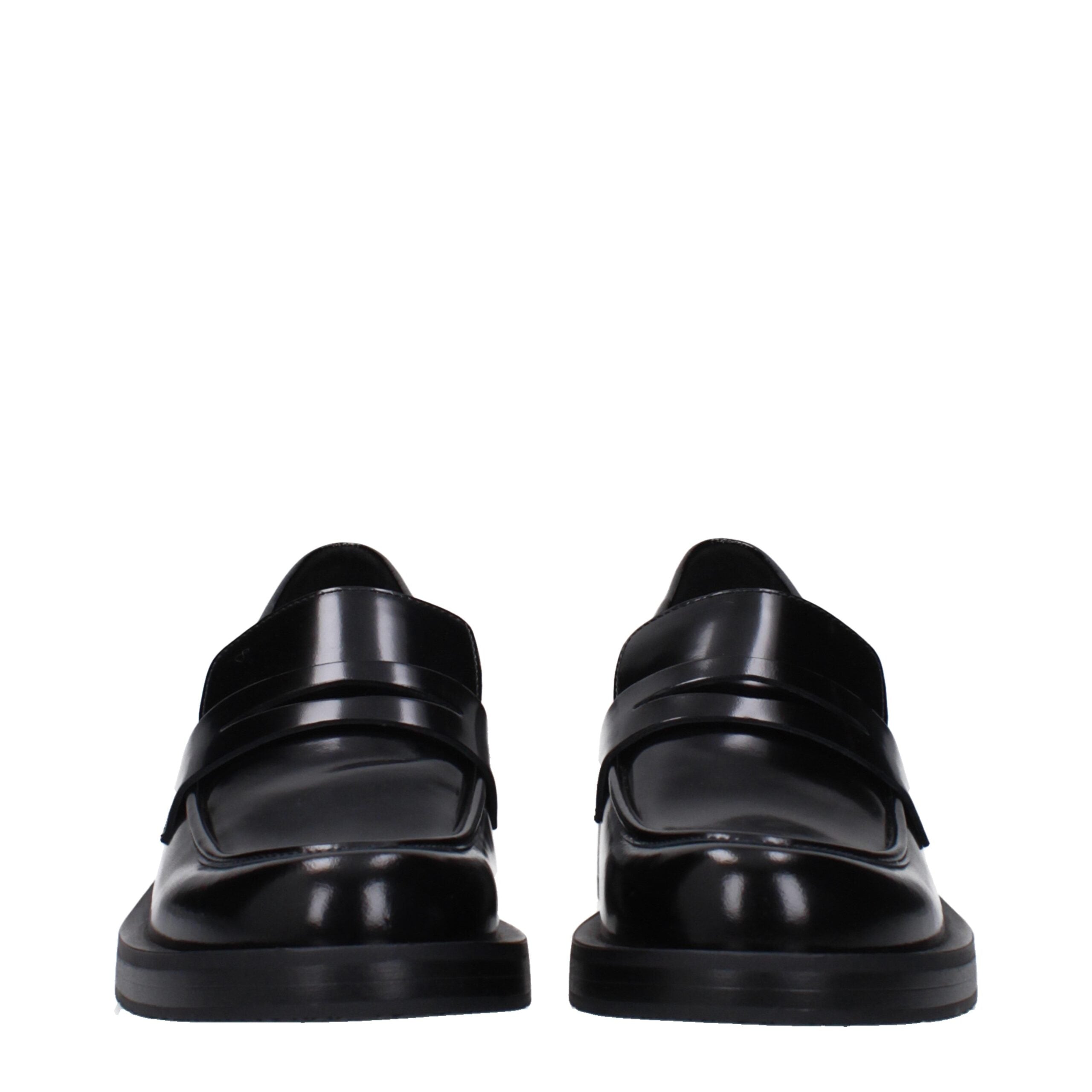 Black Leather Slip-On Loafers Stuart Weitzman