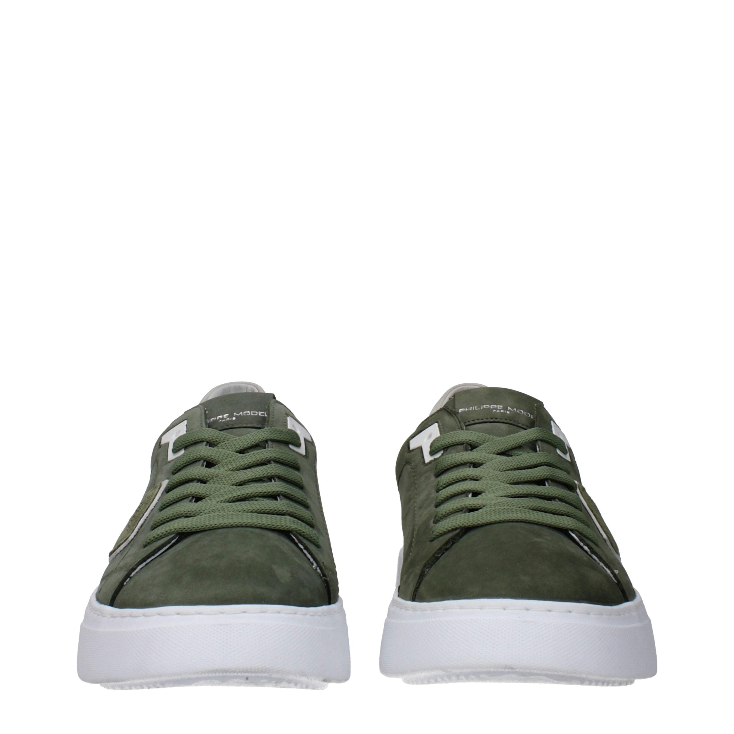 Green Leather Low Tops Philippe Model