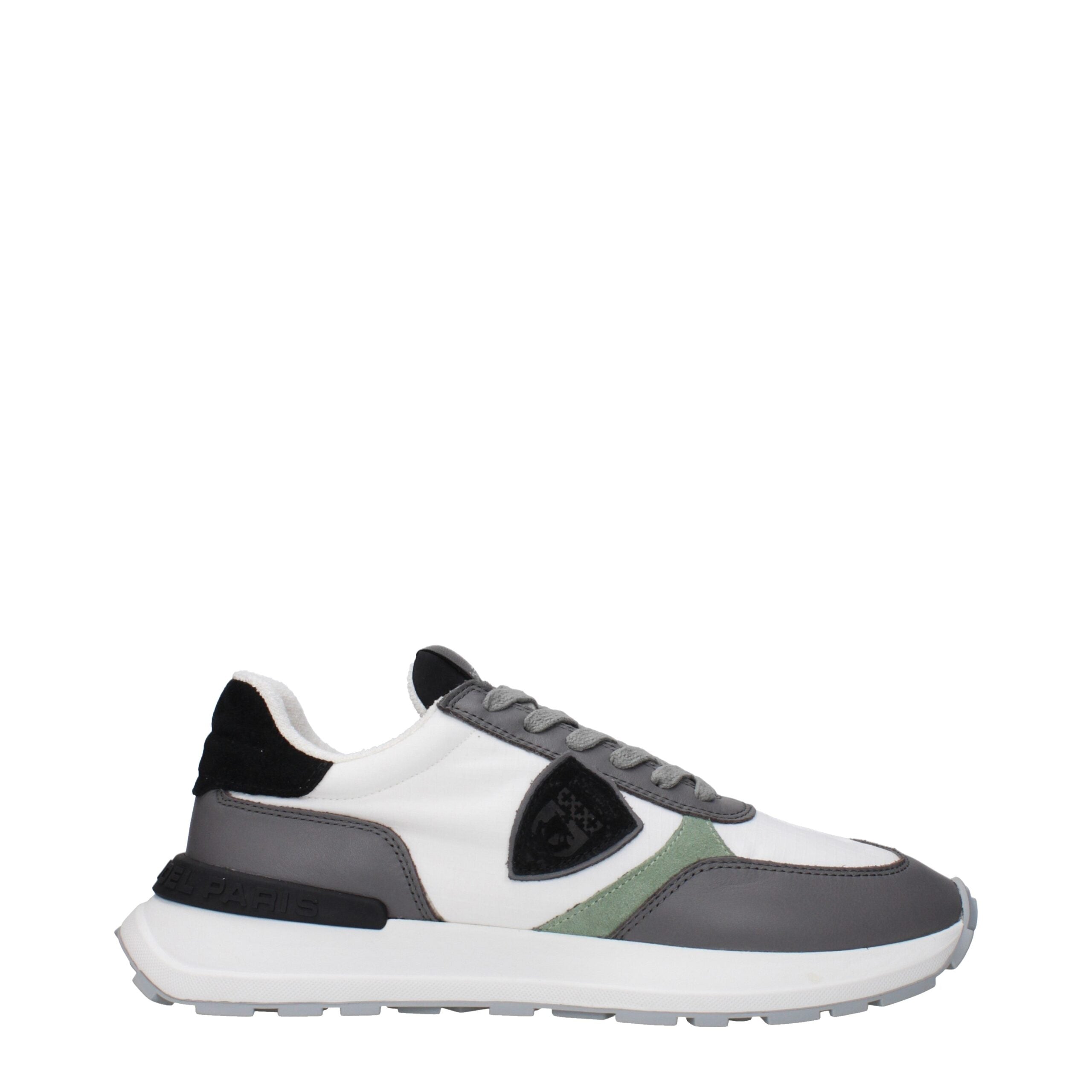 White Fabric Athletic Sneakers Philippe Model