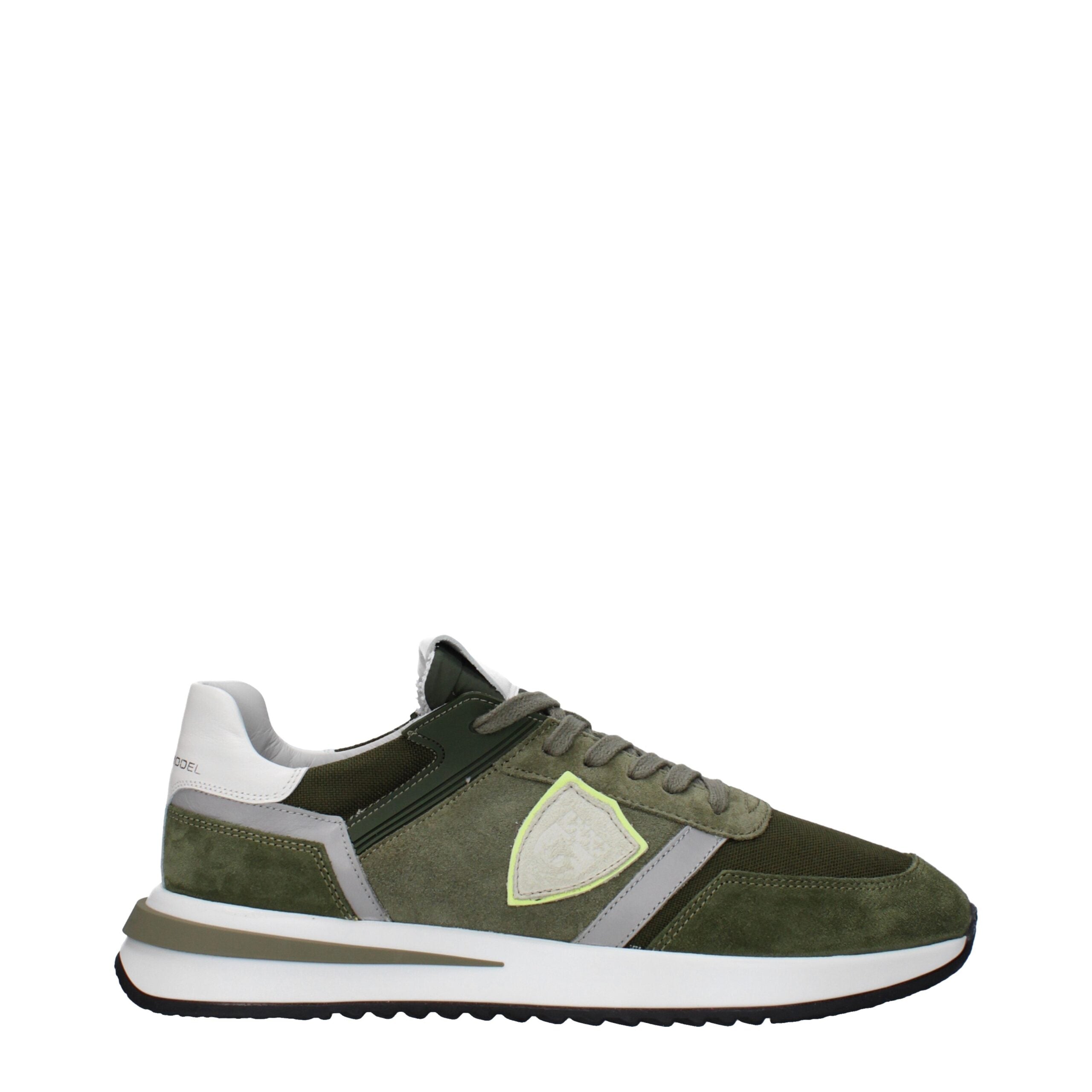 Green Leather Athletic Sneakers Philippe Model