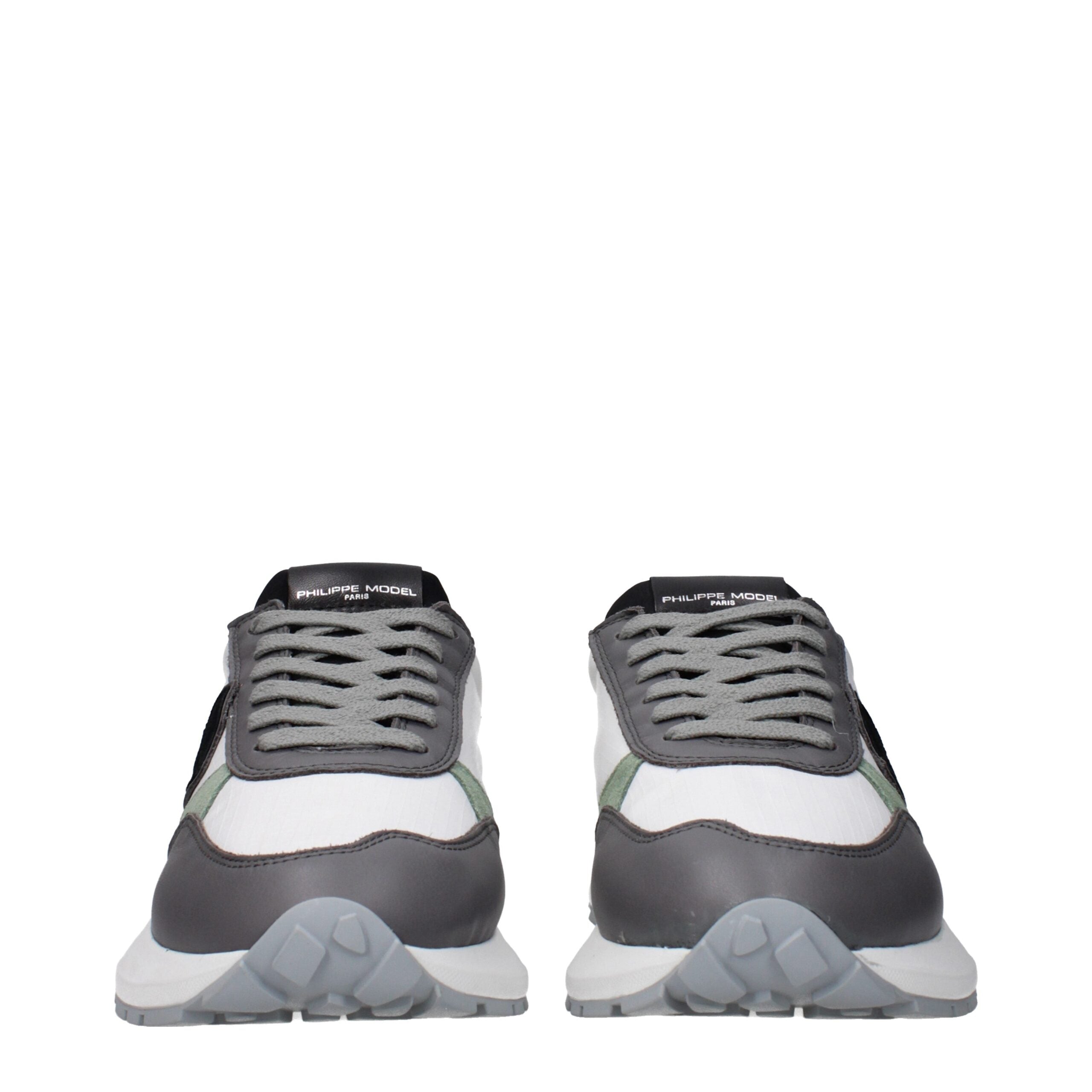 White Fabric Athletic Sneakers Philippe Model