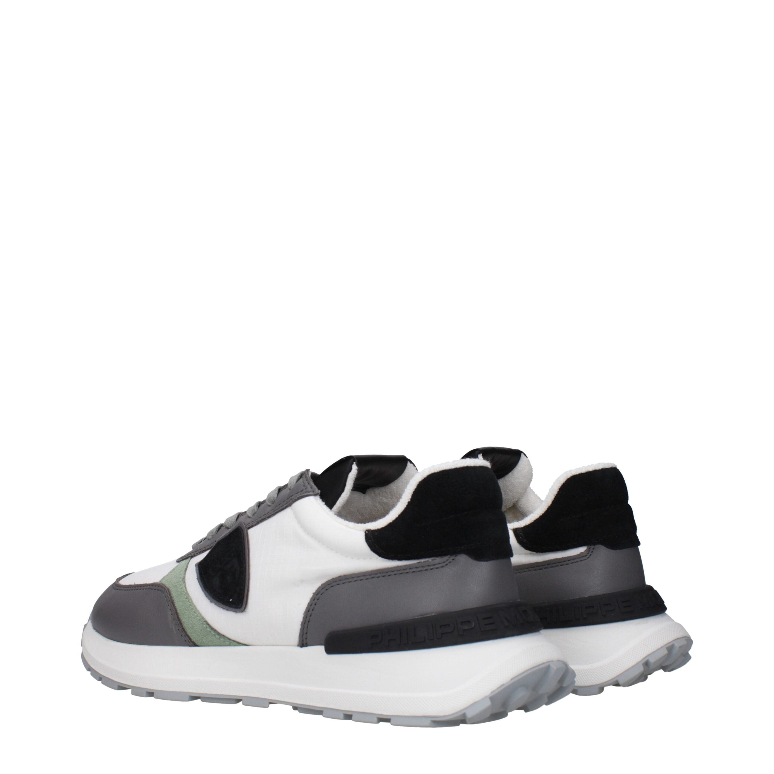 White Fabric Athletic Sneakers Philippe Model