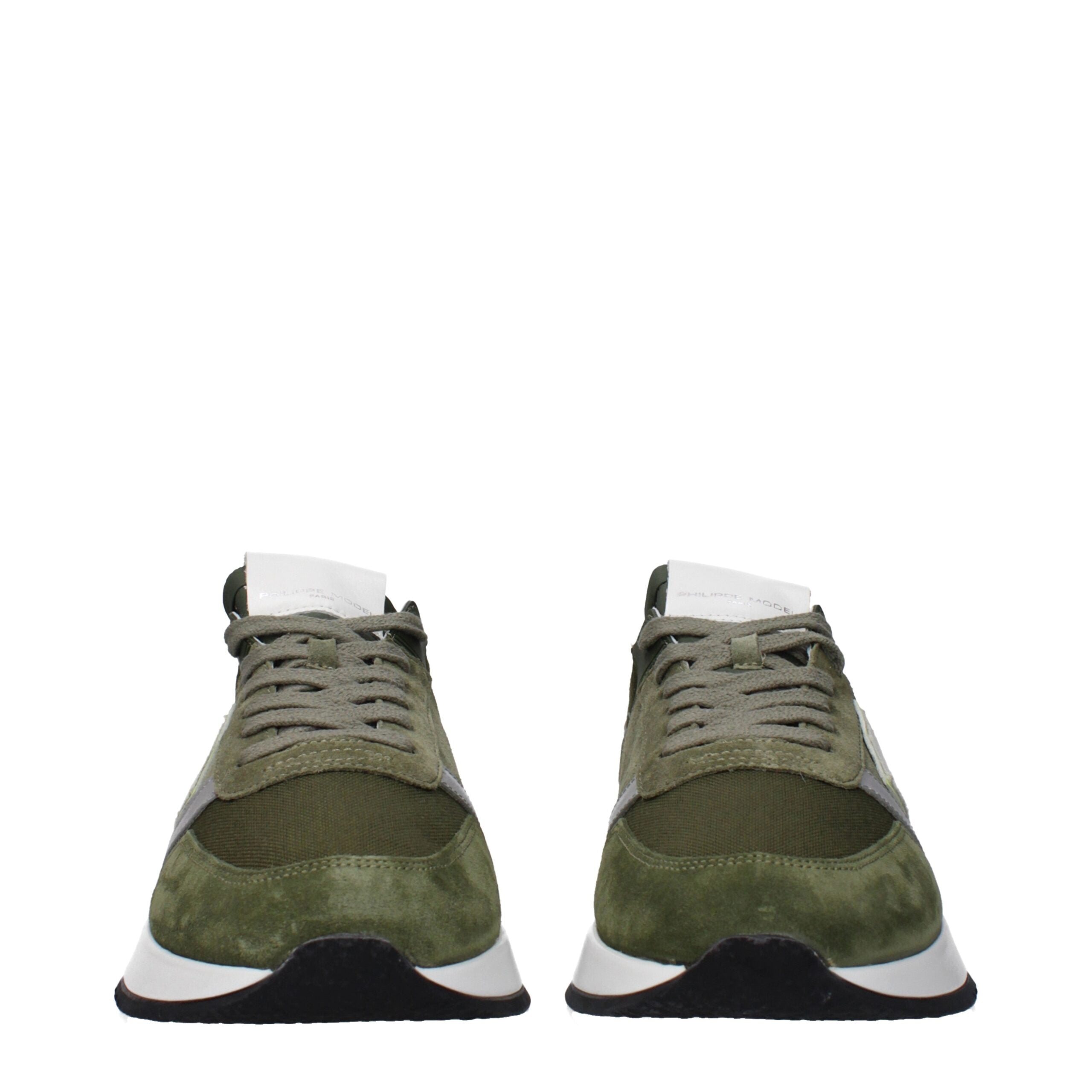 Green Leather Athletic Sneakers Philippe Model