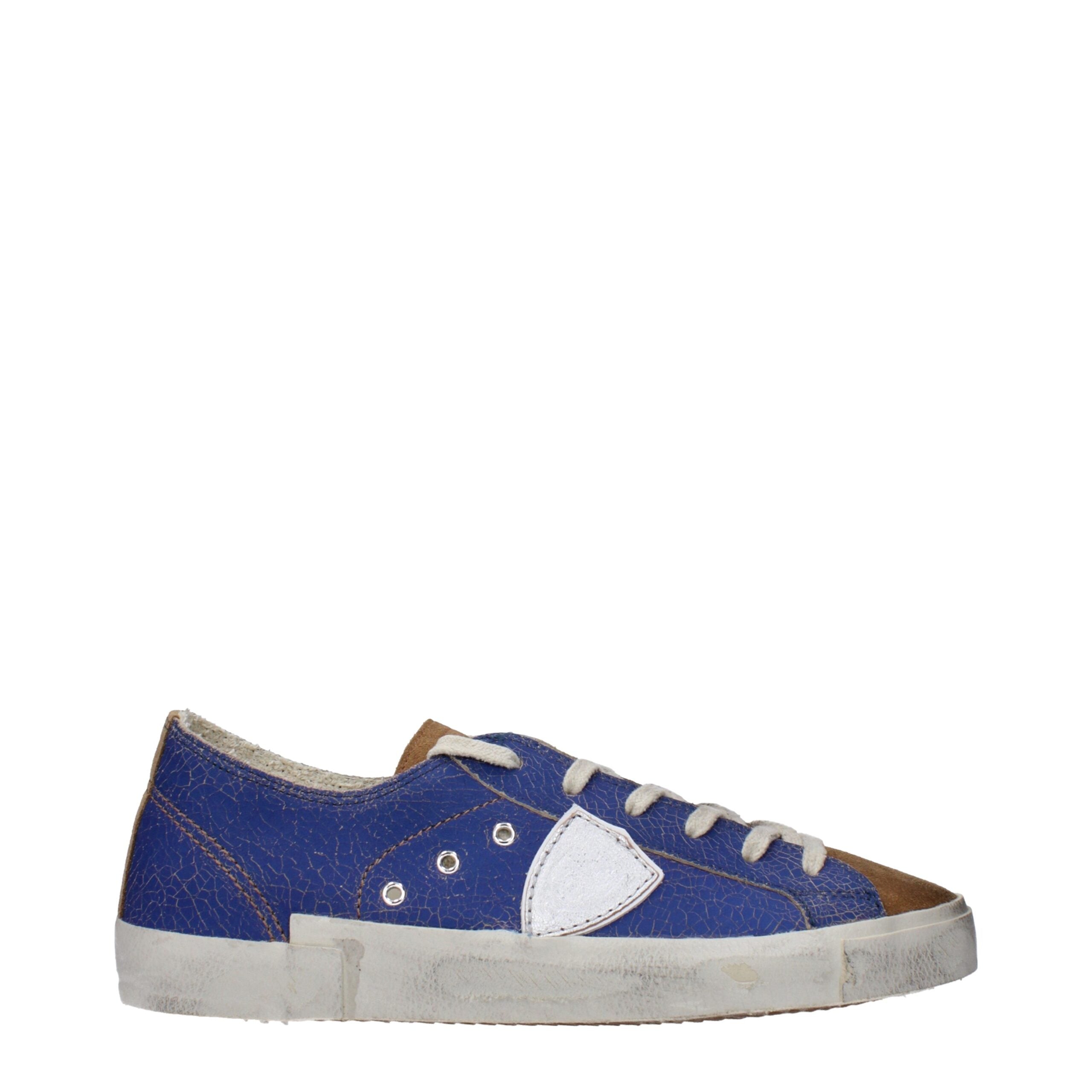 Blue Leather Low Tops Philippe Model