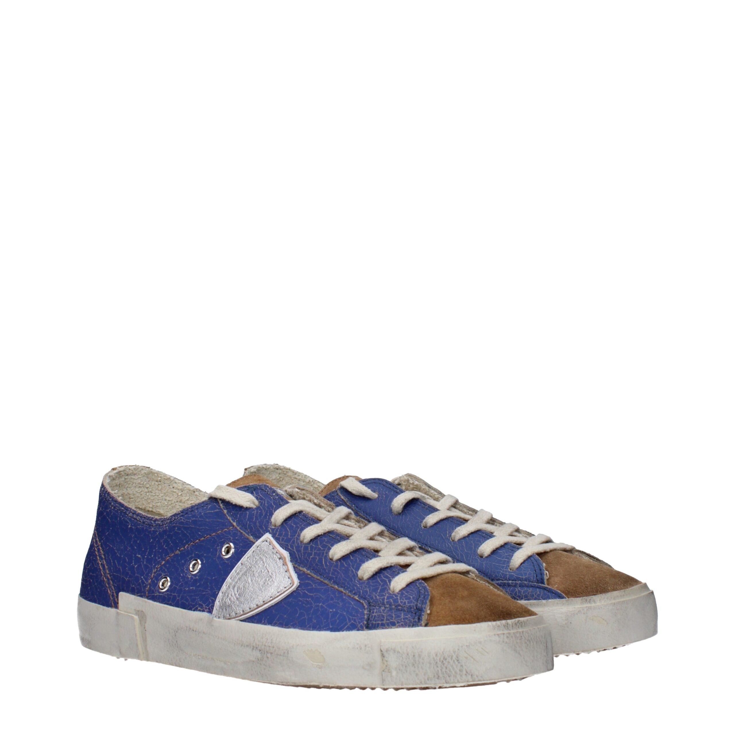 Blue Leather Low Tops Philippe Model