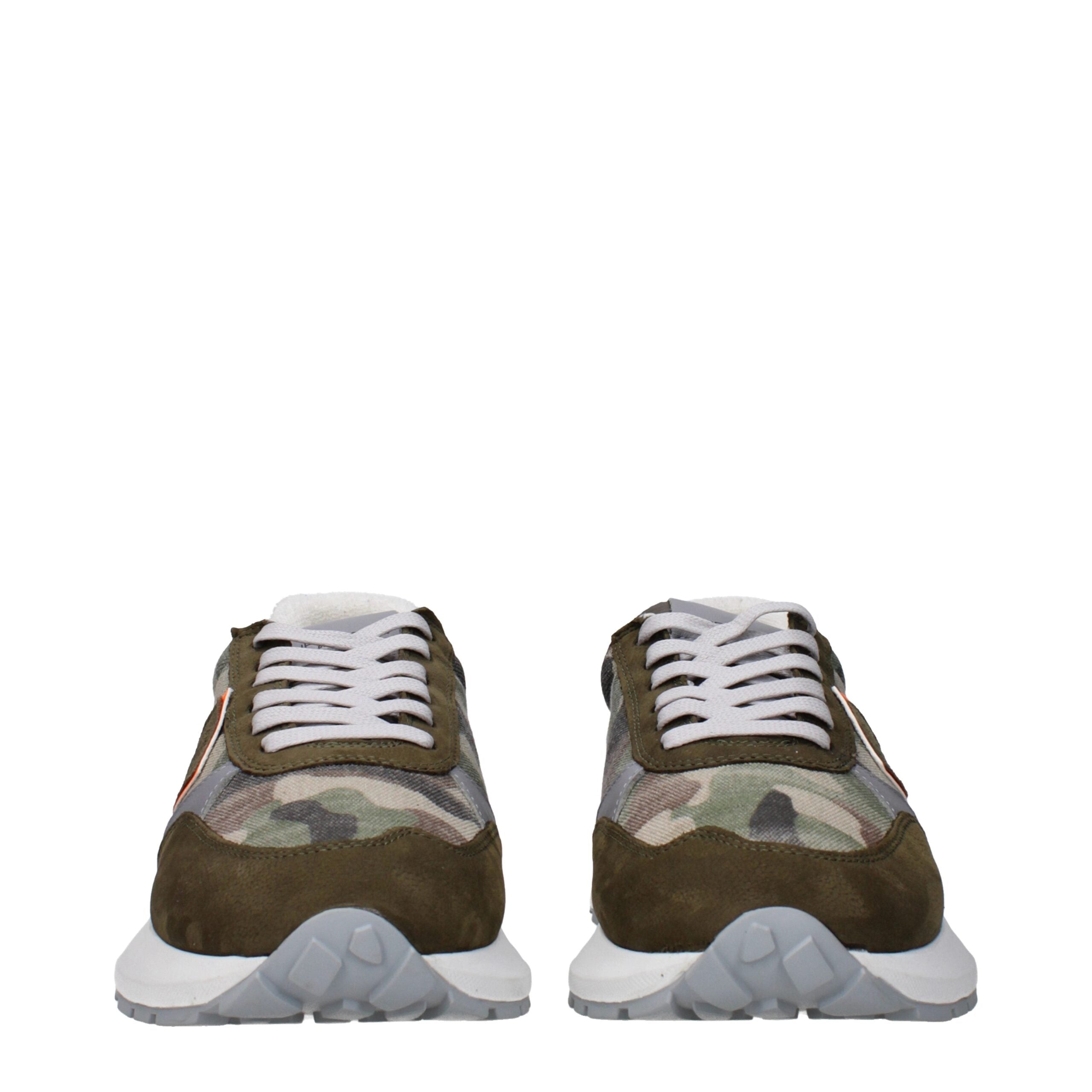 Green Fabric Chunky Sneakers Philippe Model