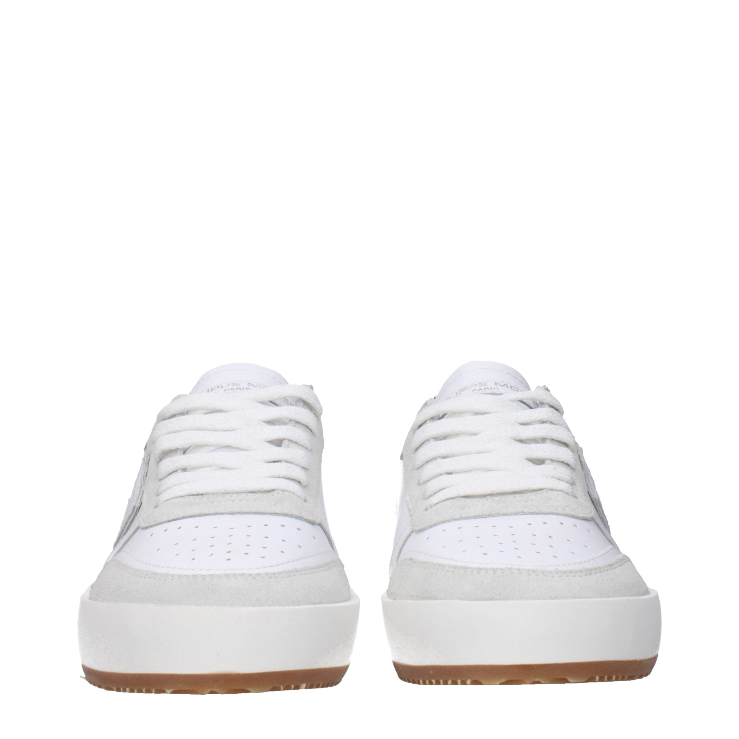 White Leather Low Tops Philippe Model