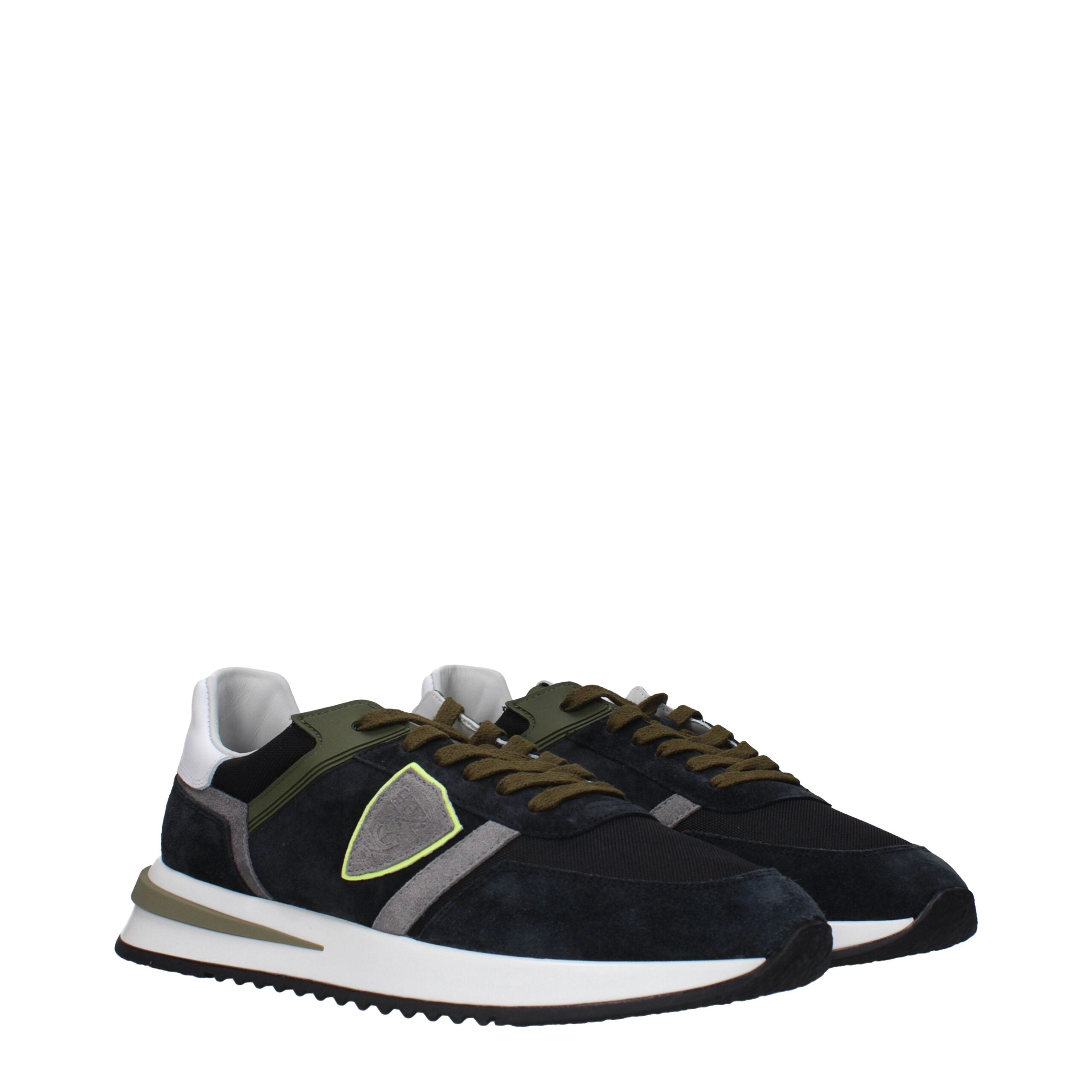 Blue Leather Athletic Sneakers Philippe Model