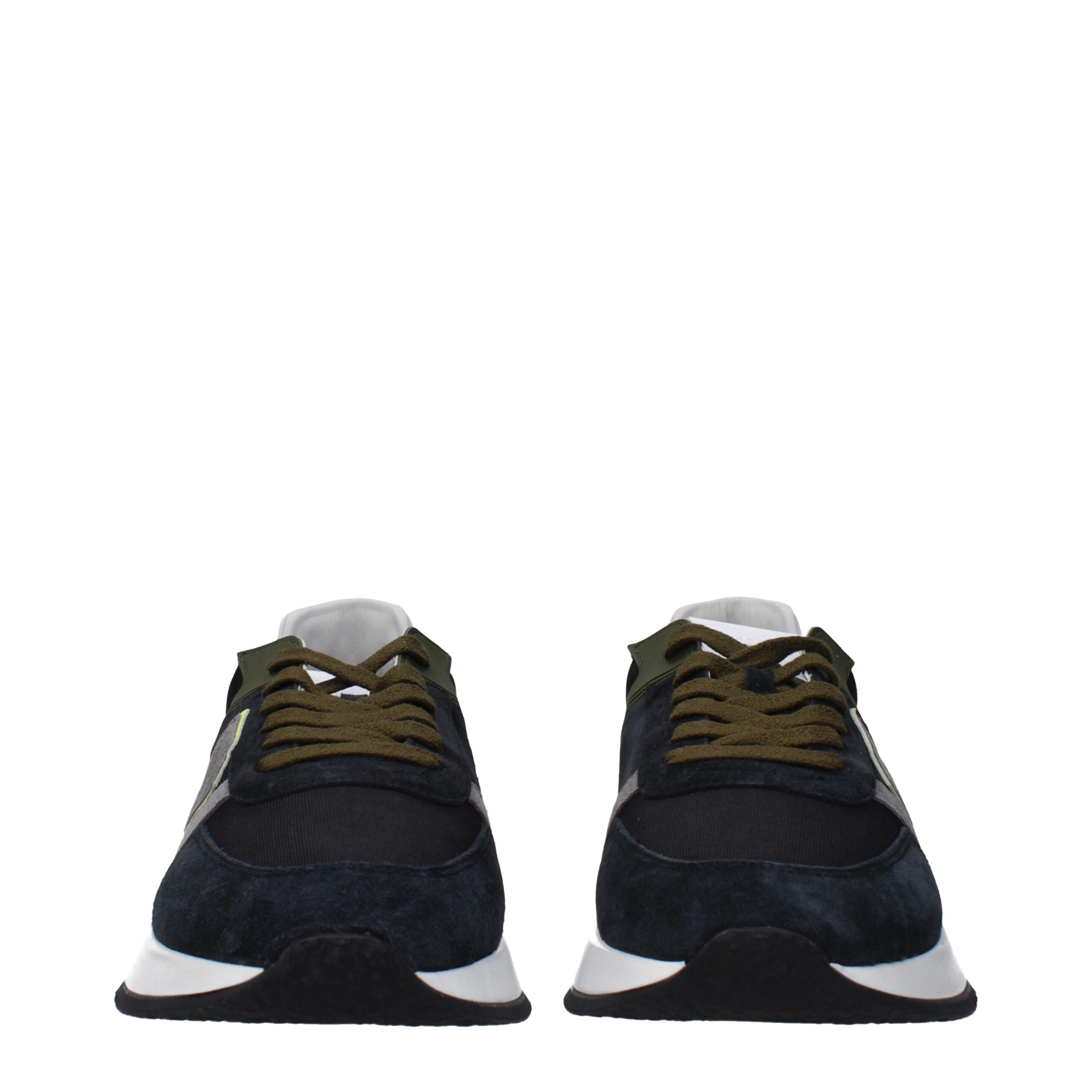 Blue Leather Athletic Sneakers Philippe Model