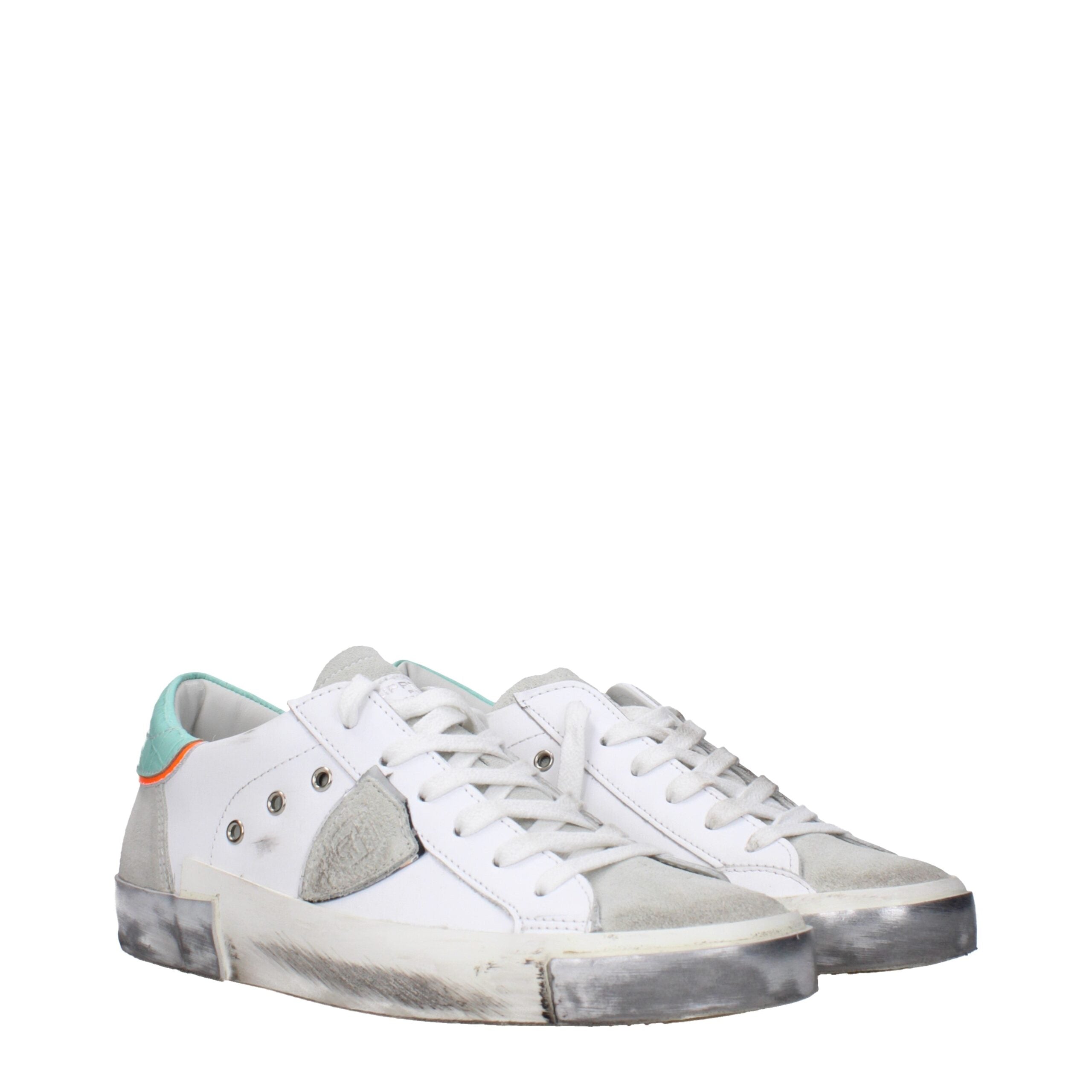 White Leather Low Tops Philippe Model