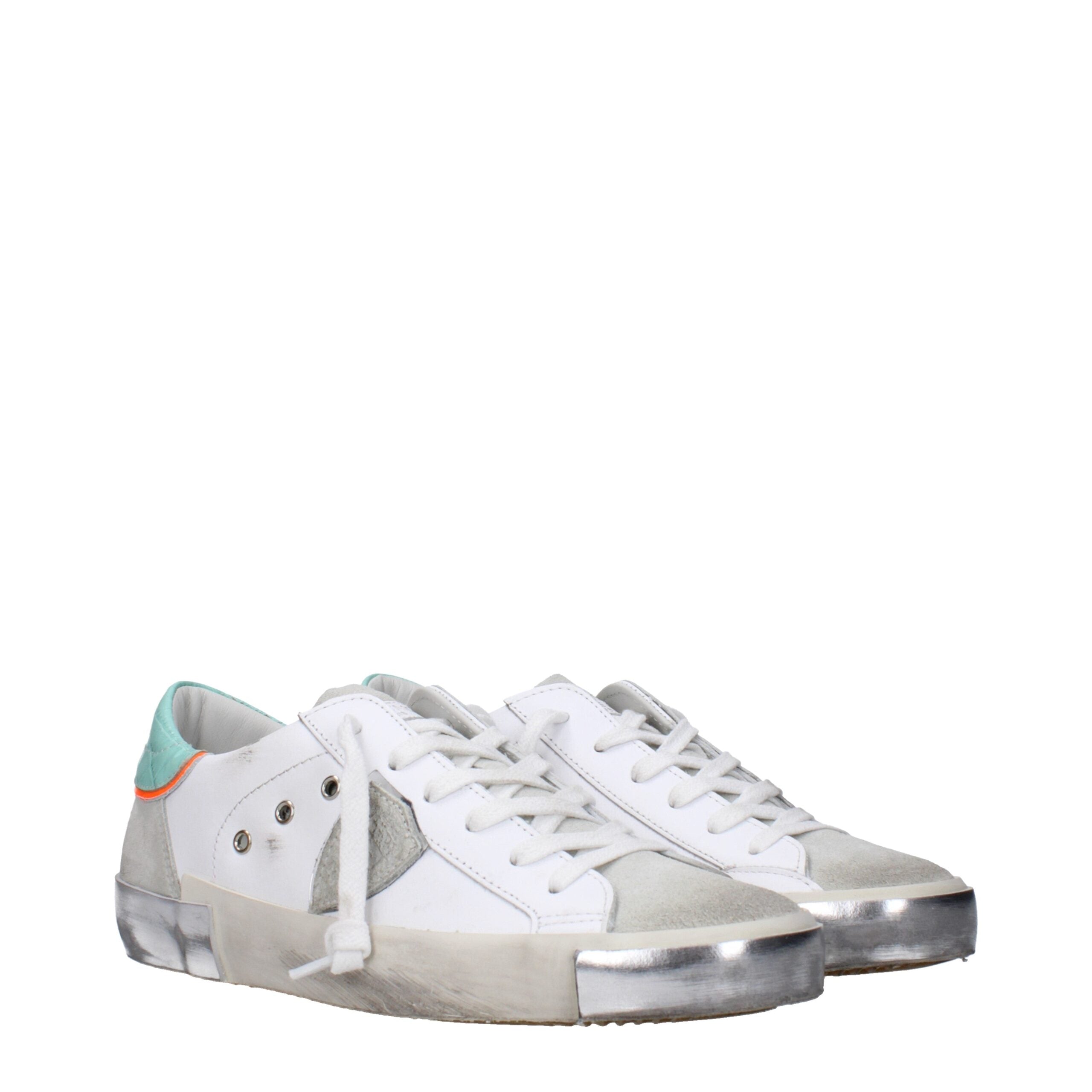 White Leather Low Tops Philippe Model
