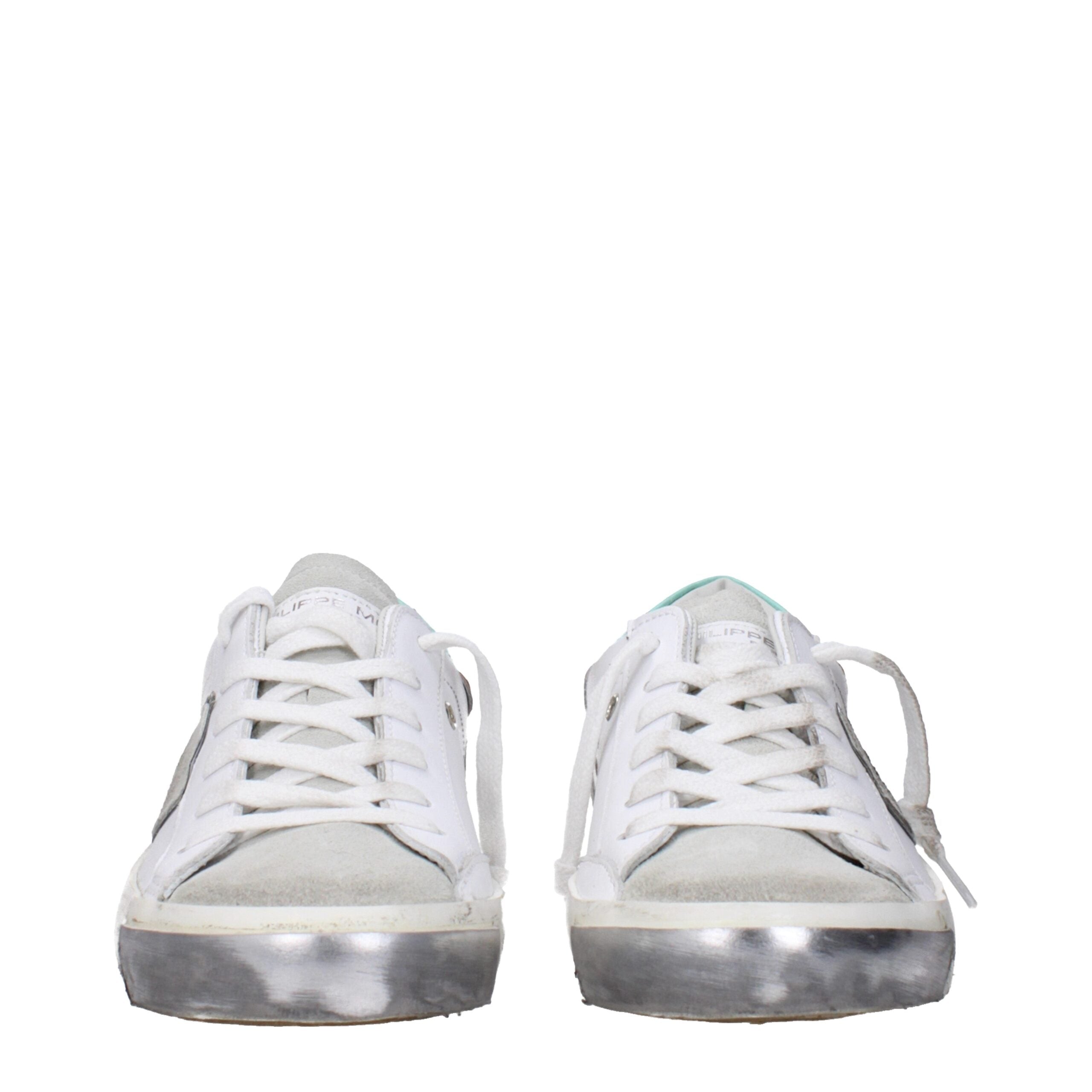 White Leather Low Tops Philippe Model