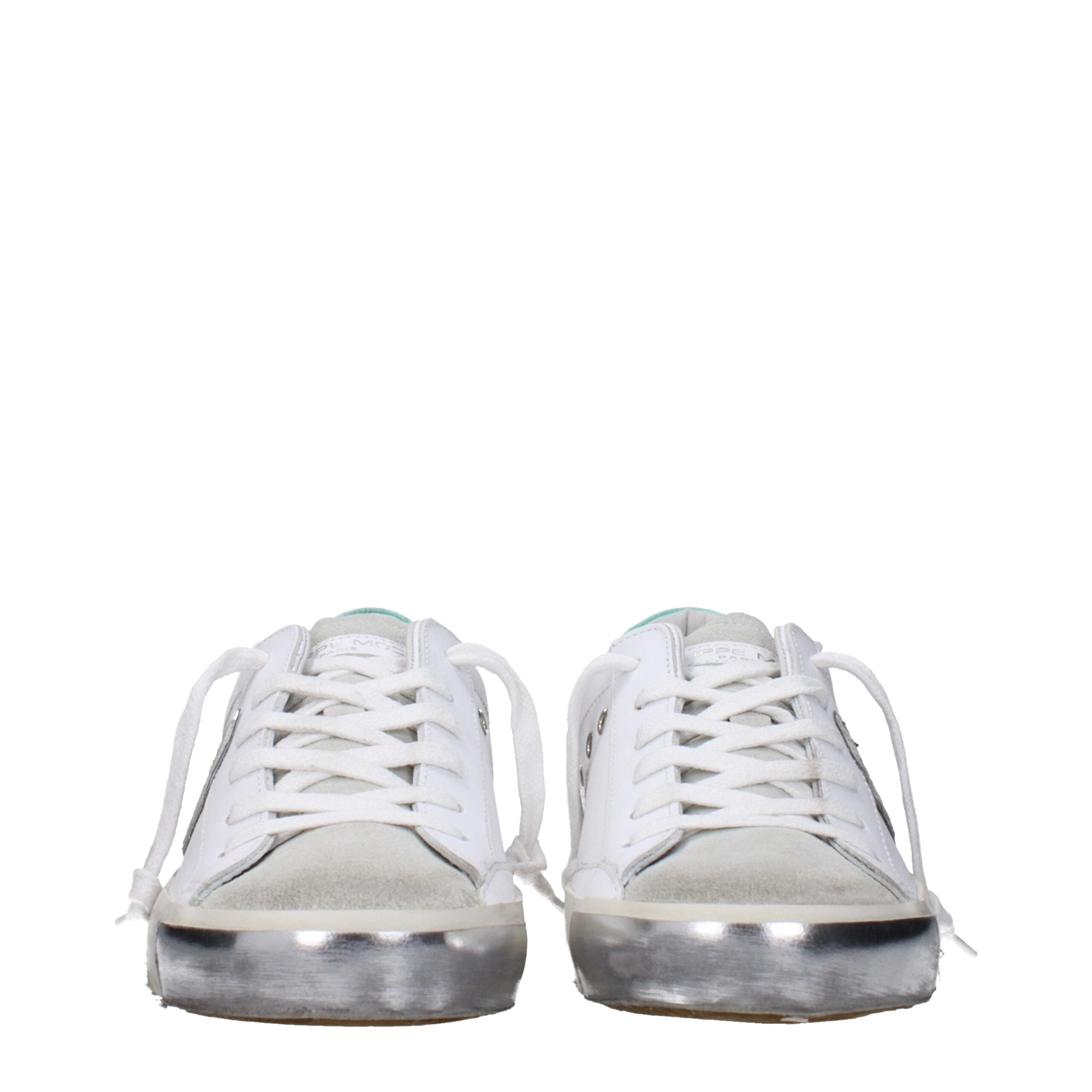 White Leather Low Tops Philippe Model