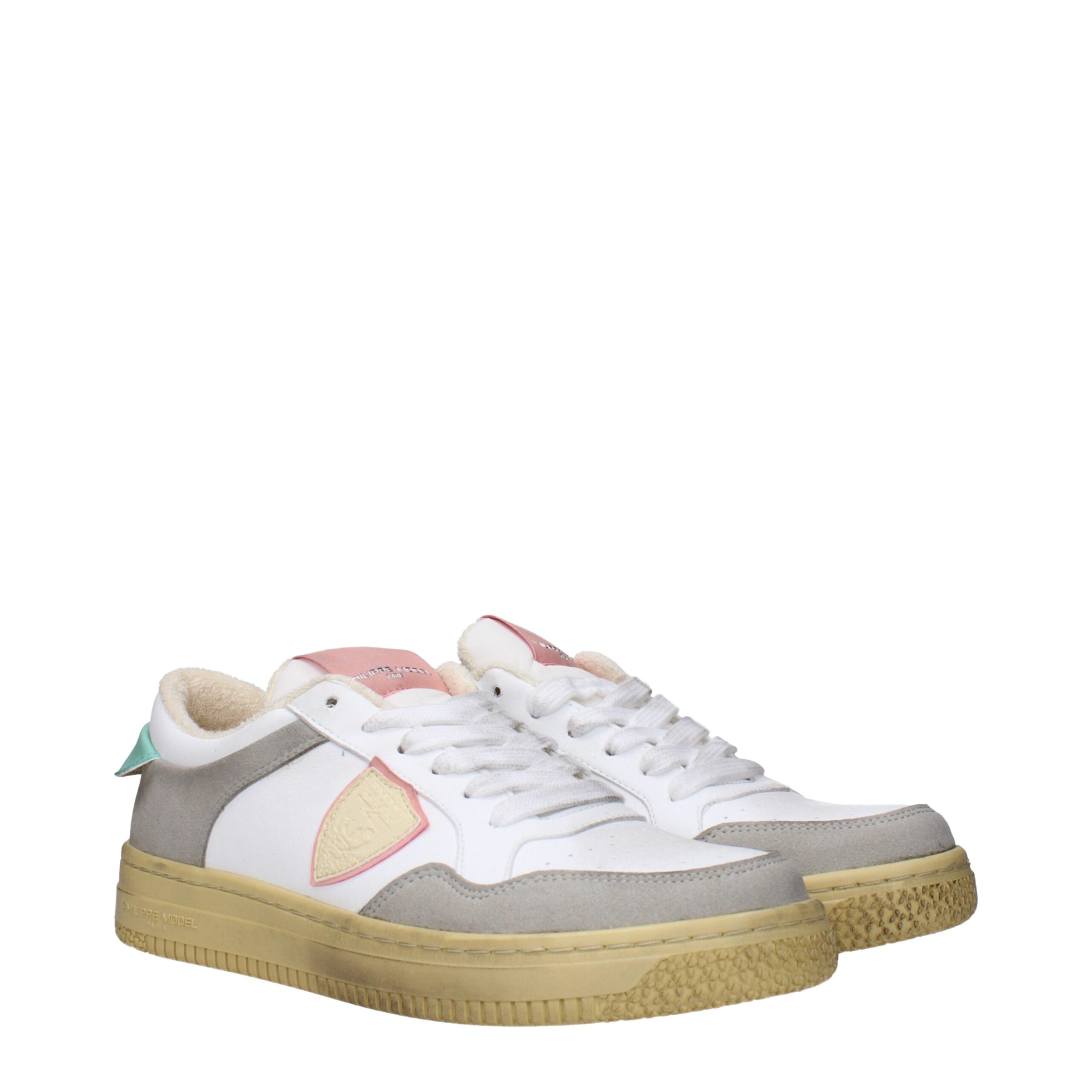 White Leather Low Tops Philippe Model