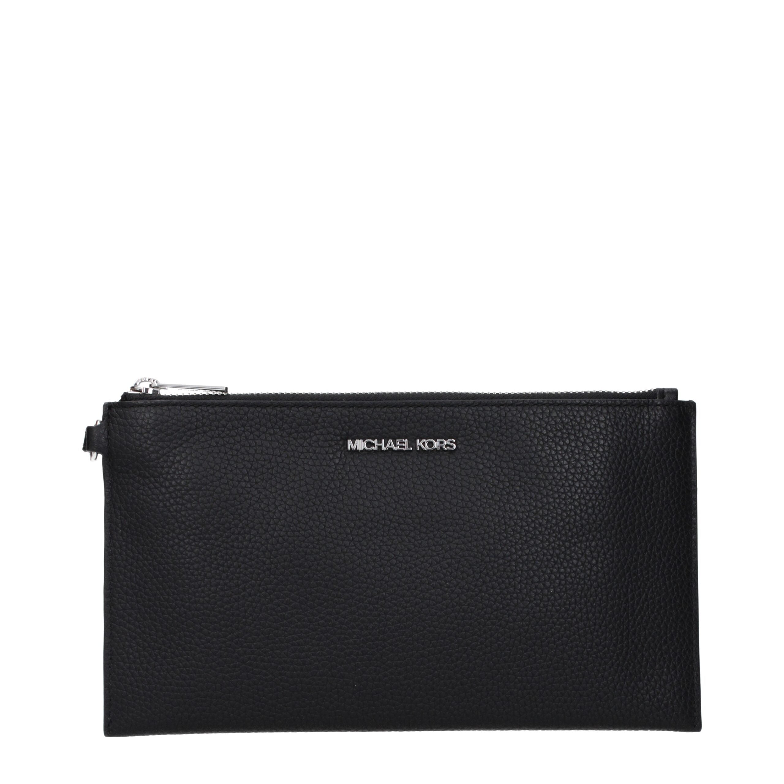 Black Leather Clutch Bags Michael Kors