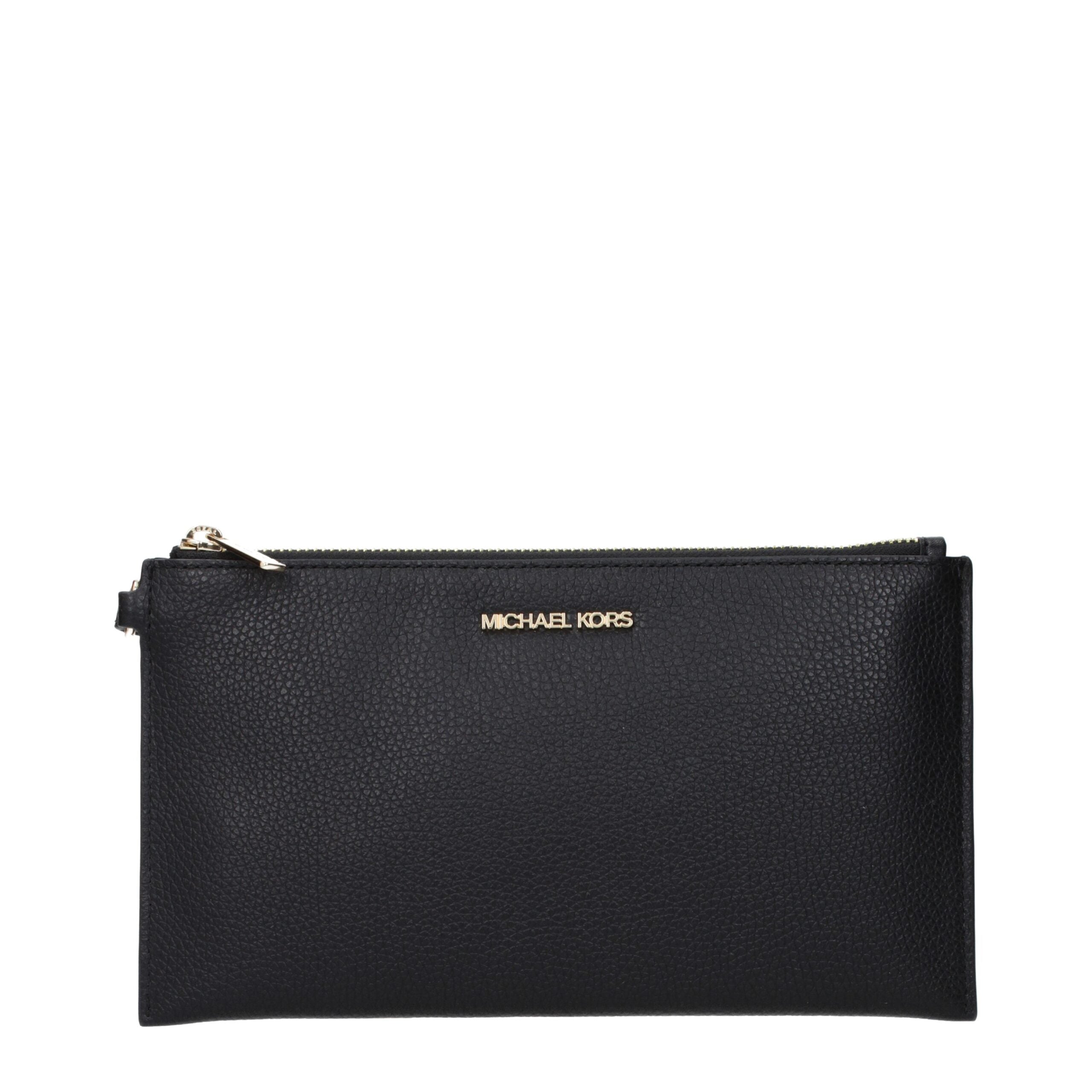 Black Leather Clutch Bags Michael Kors