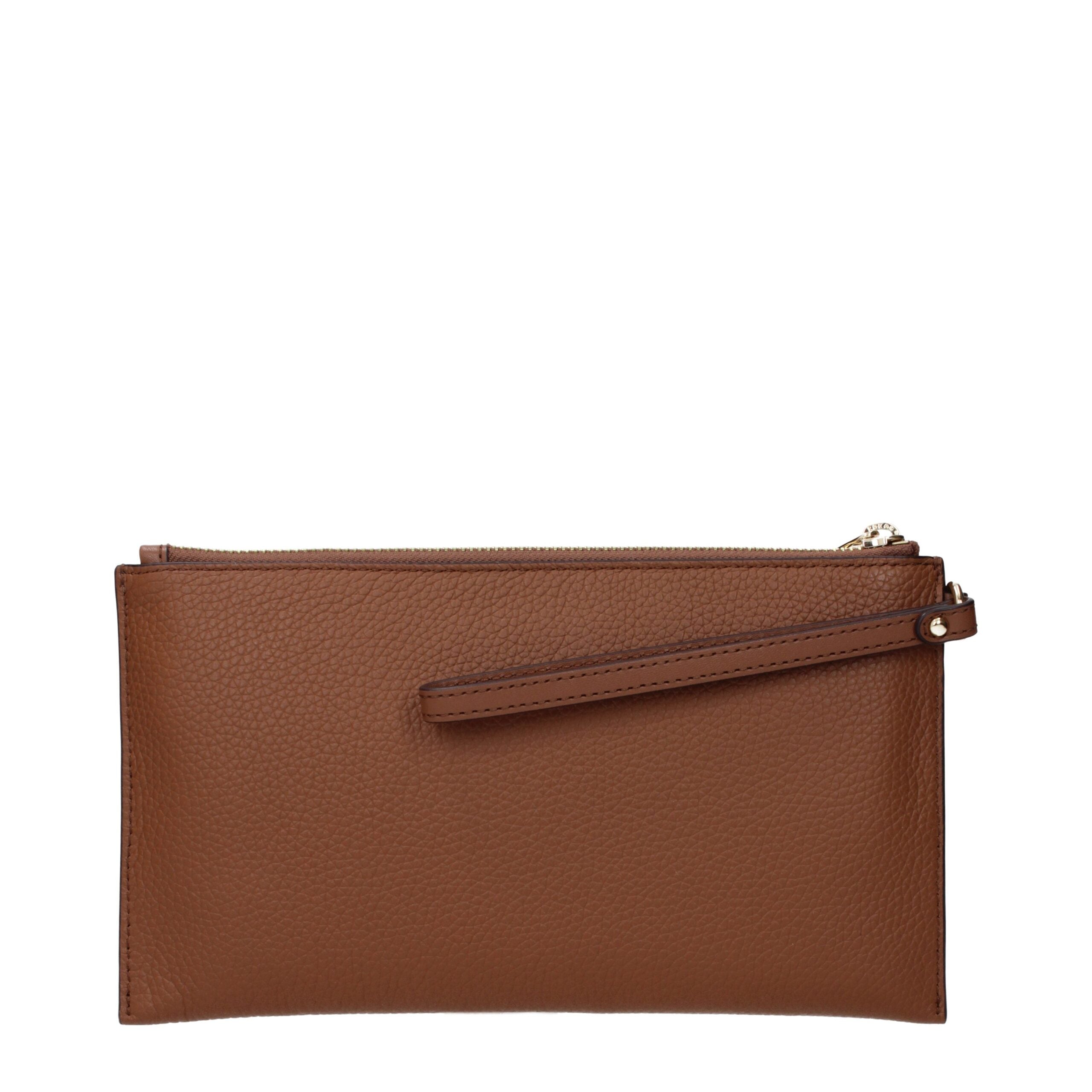Brown Leather Clutch Bags Michael Kors