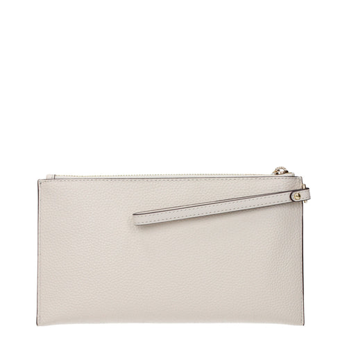 Beige Leather Clutch Bags Michael Kors