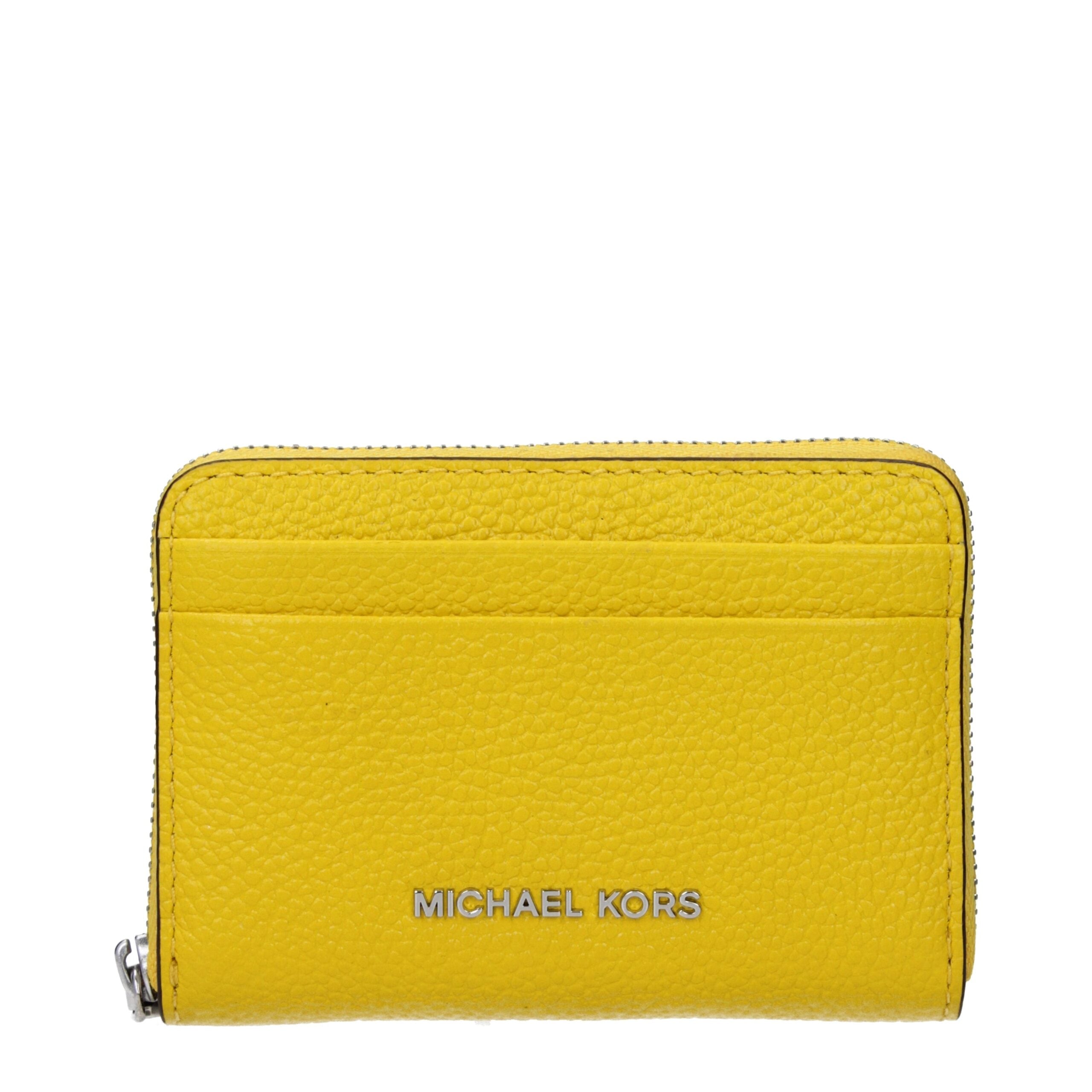 Yellow Leather Cardholders Michael Kors