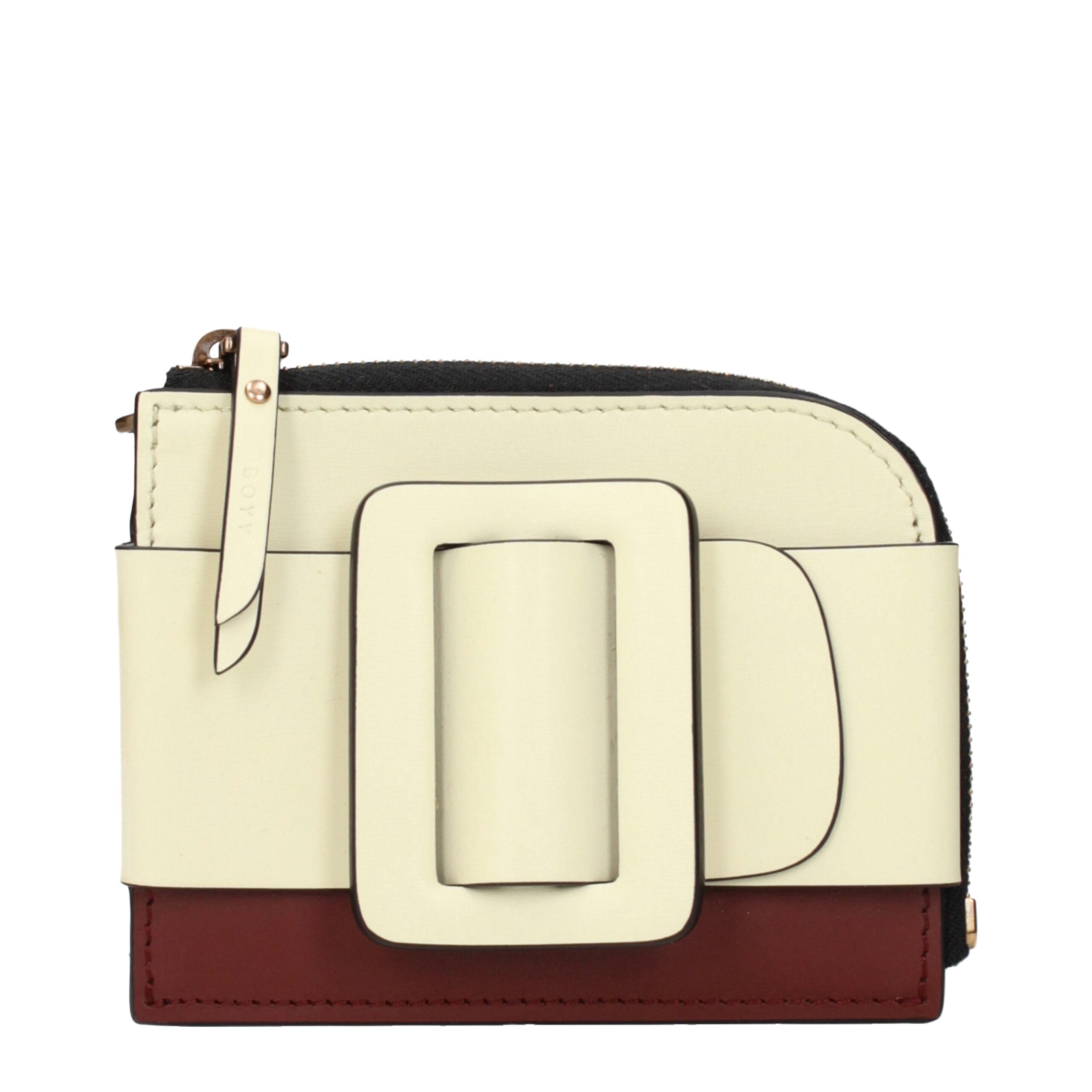 Beige Leather Cardholders Boyy