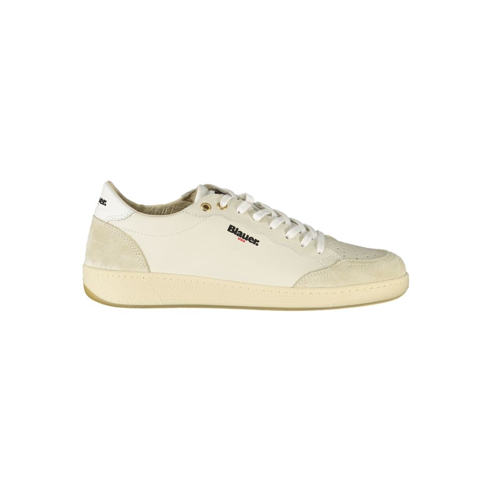 White Leather Men Sneaker Blauer