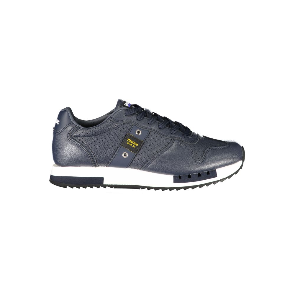 Blue Leather Men Sneaker Blauer