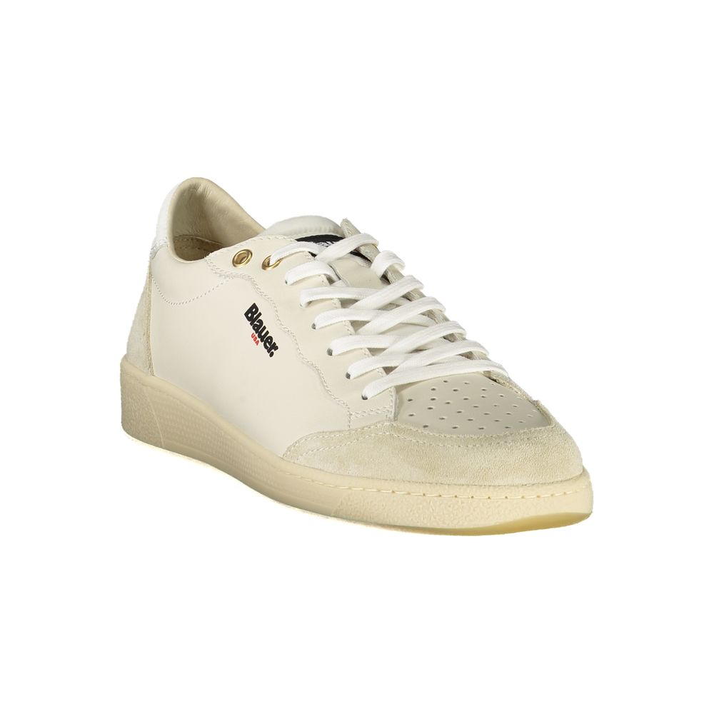 White Leather Men Sneaker Blauer