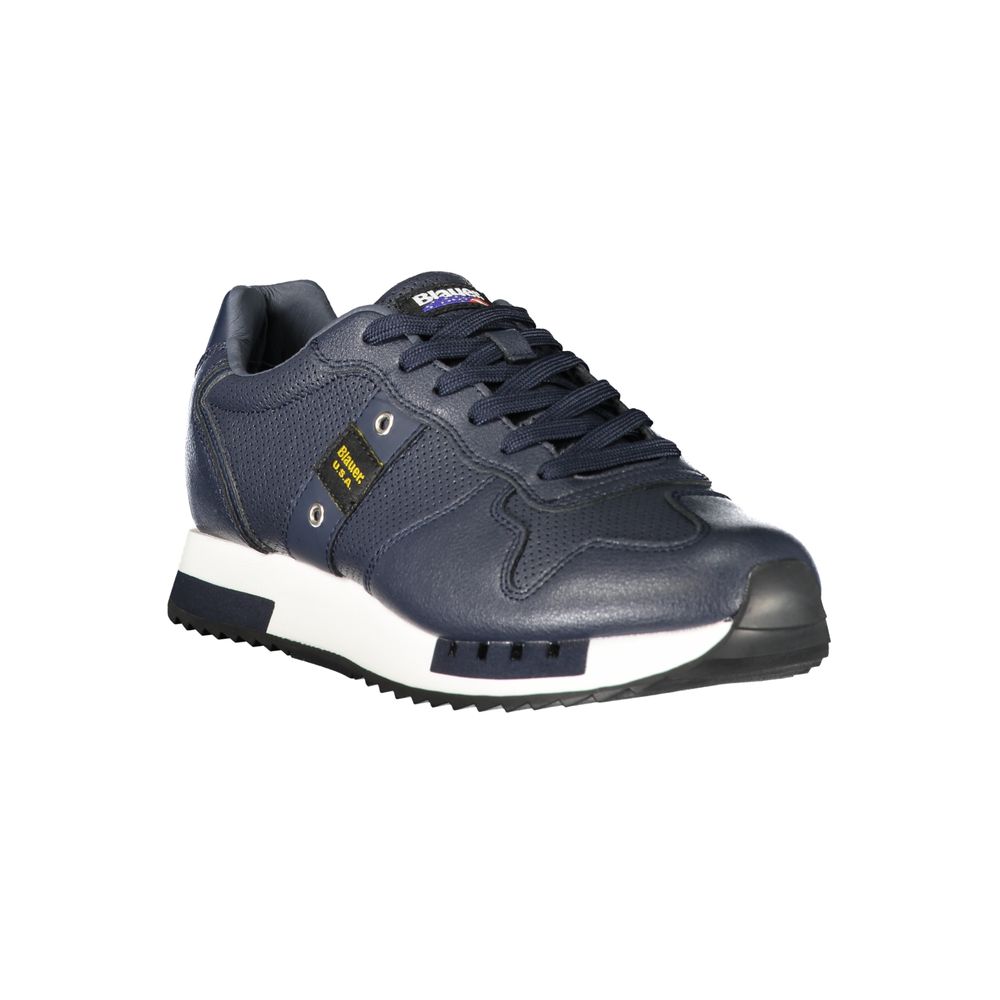 Blue Leather Men Sneaker Blauer