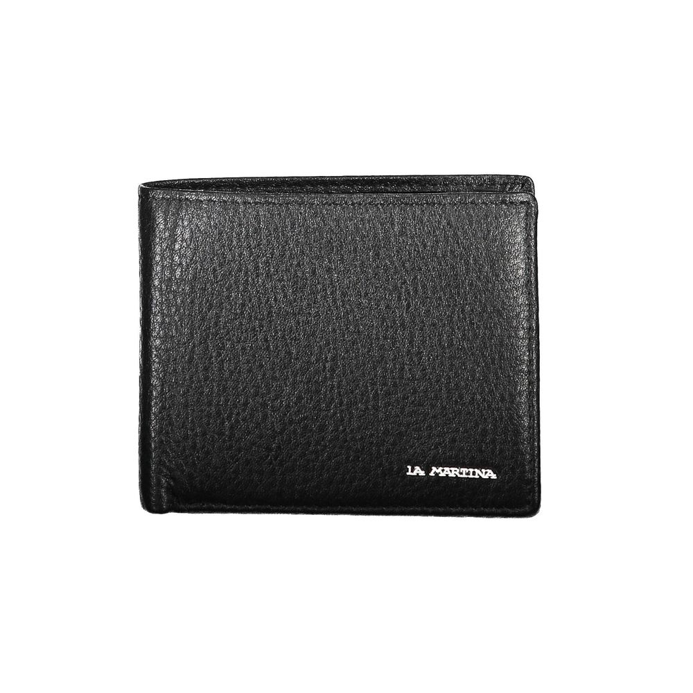 Black Leather Wallet La Martina