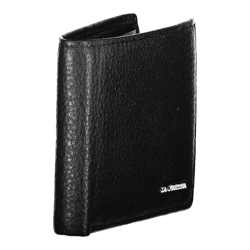Black Leather Wallet La Martina