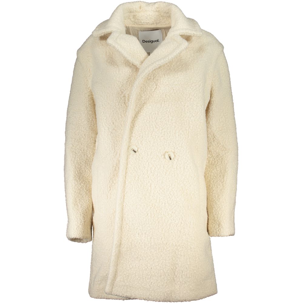 White Polyester Jackets & Coat Desigual