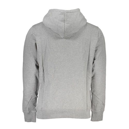 "Gray Cotton Men Sweater with Hood and Central Pocket" Calvin Klein