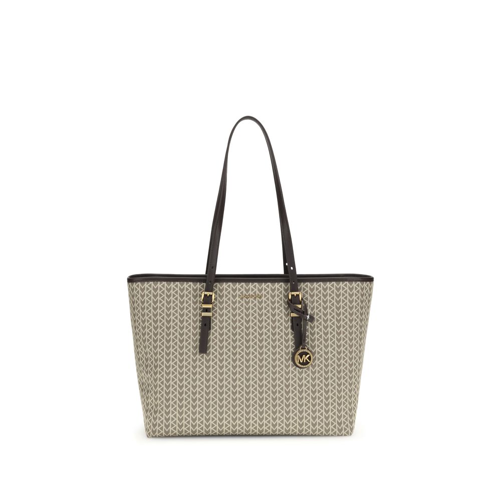 Quinn large jacquard logo Tote Bag Michael Kors