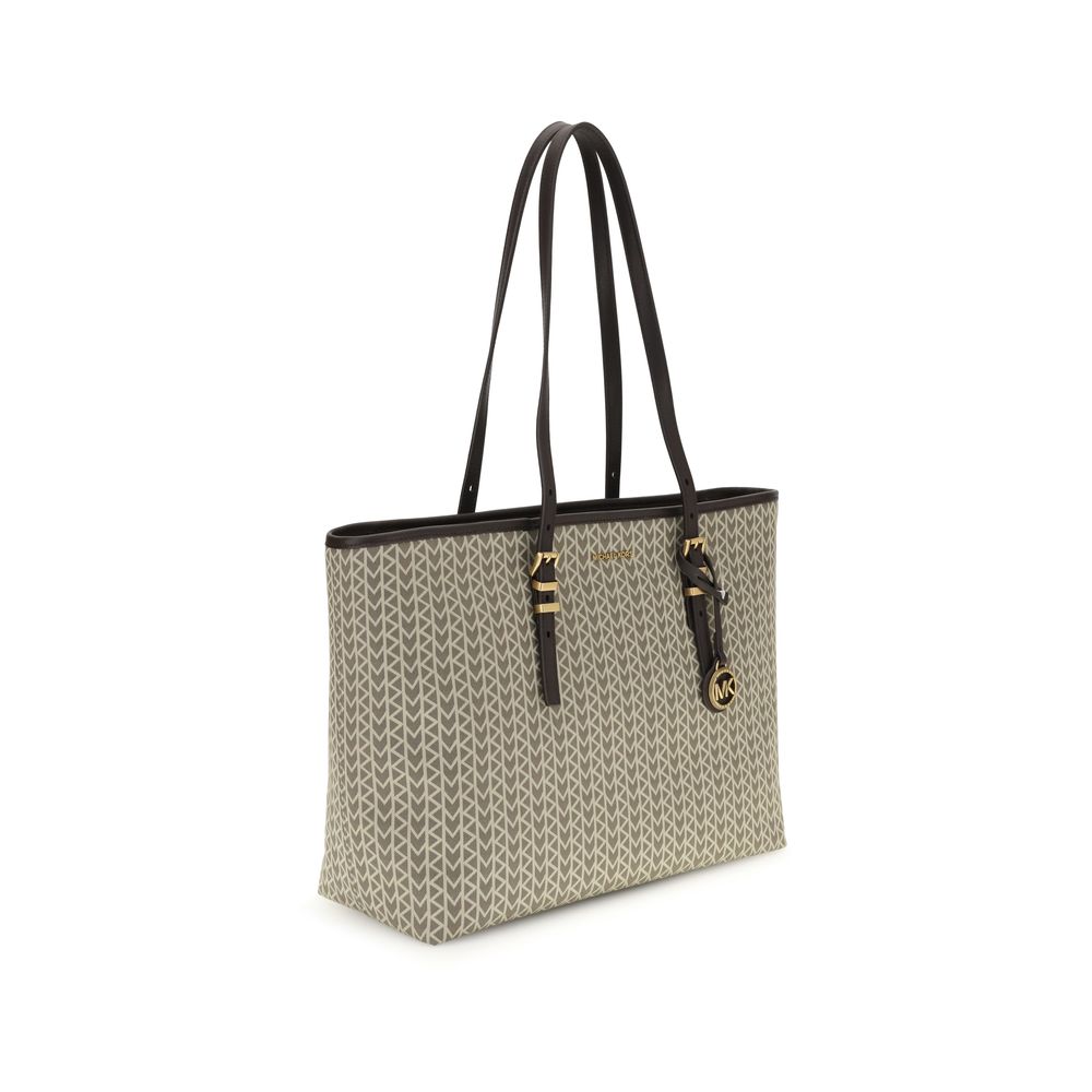 Quinn large jacquard logo Tote Bag Michael Kors