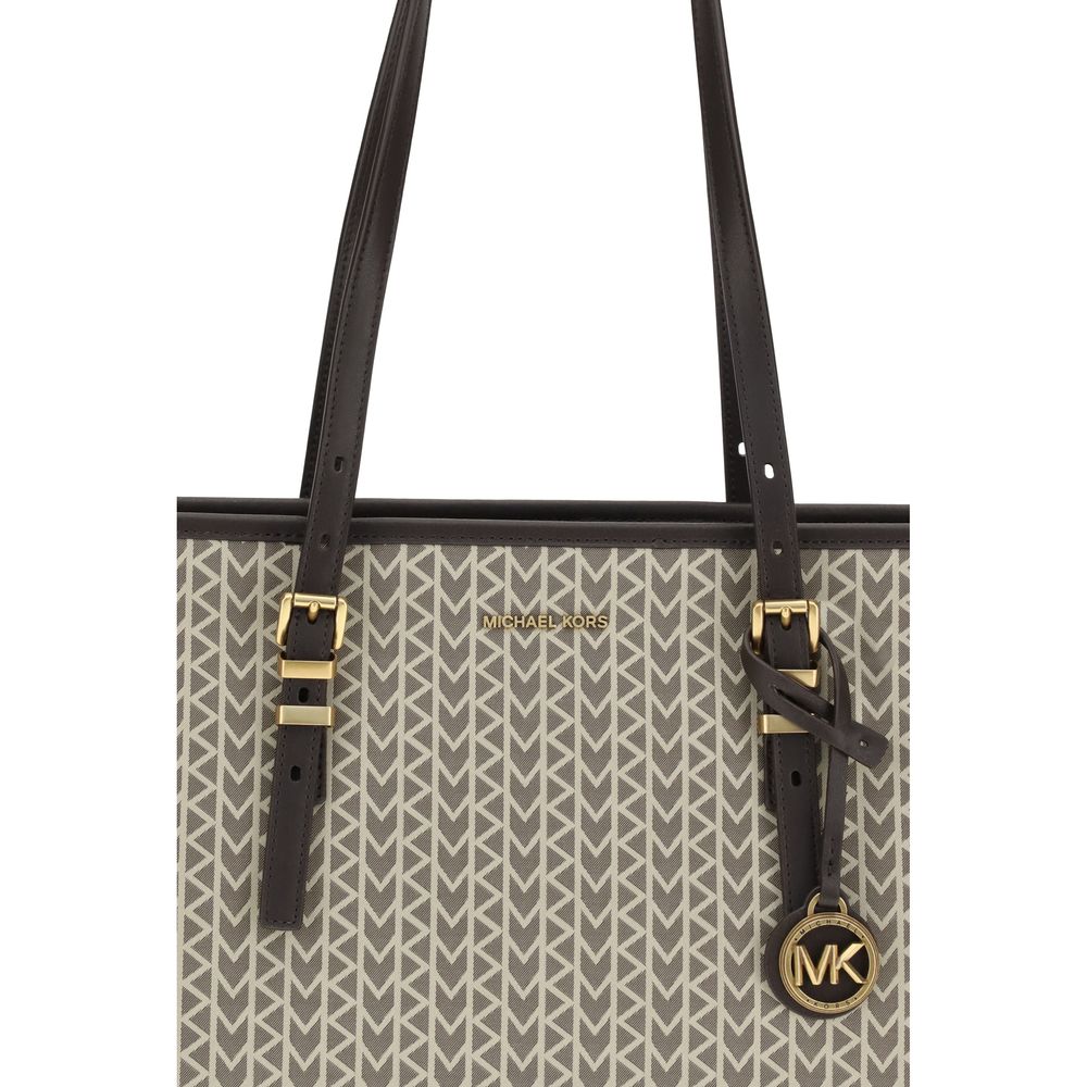 Quinn large jacquard logo Tote Bag Michael Kors