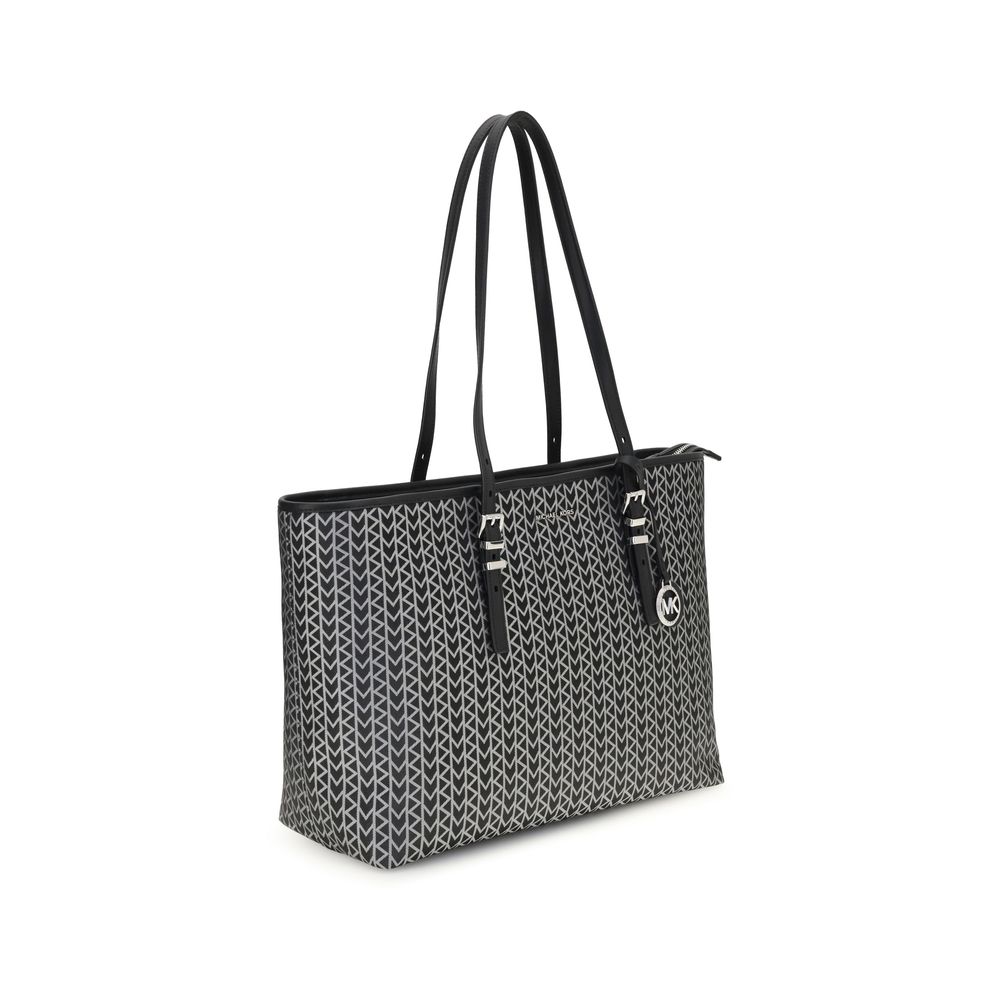 Quinn large jacquard logo Tote Bag Michael Kors