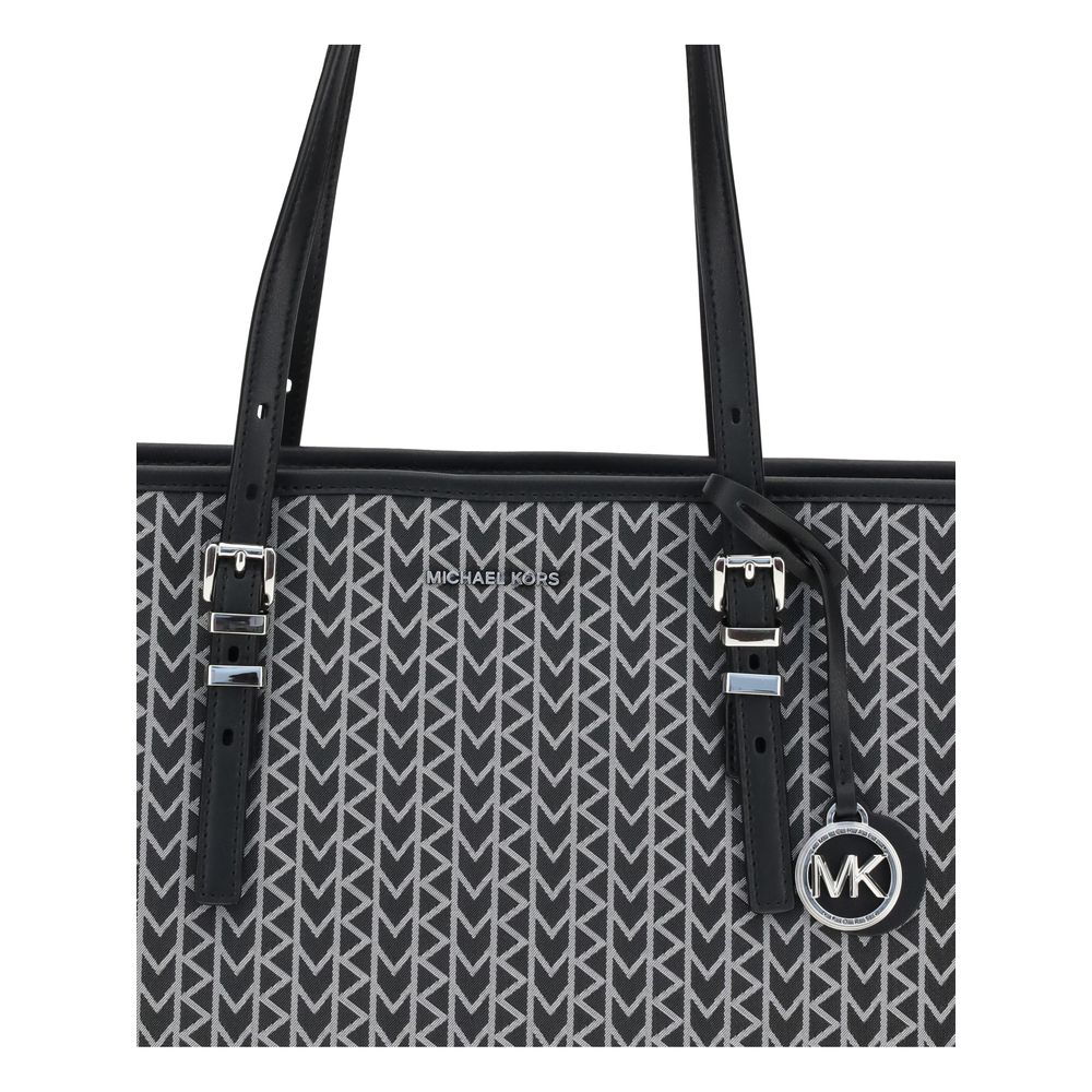 Quinn large jacquard logo Tote Bag Michael Kors