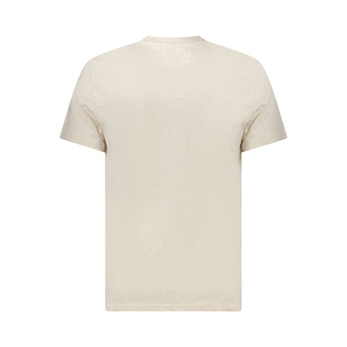 Beige Cotton Men T-Shirt Tommy Hilfiger