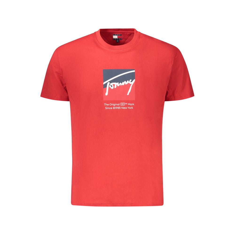 Red Cotton Men T-Shirt Tommy Hilfiger